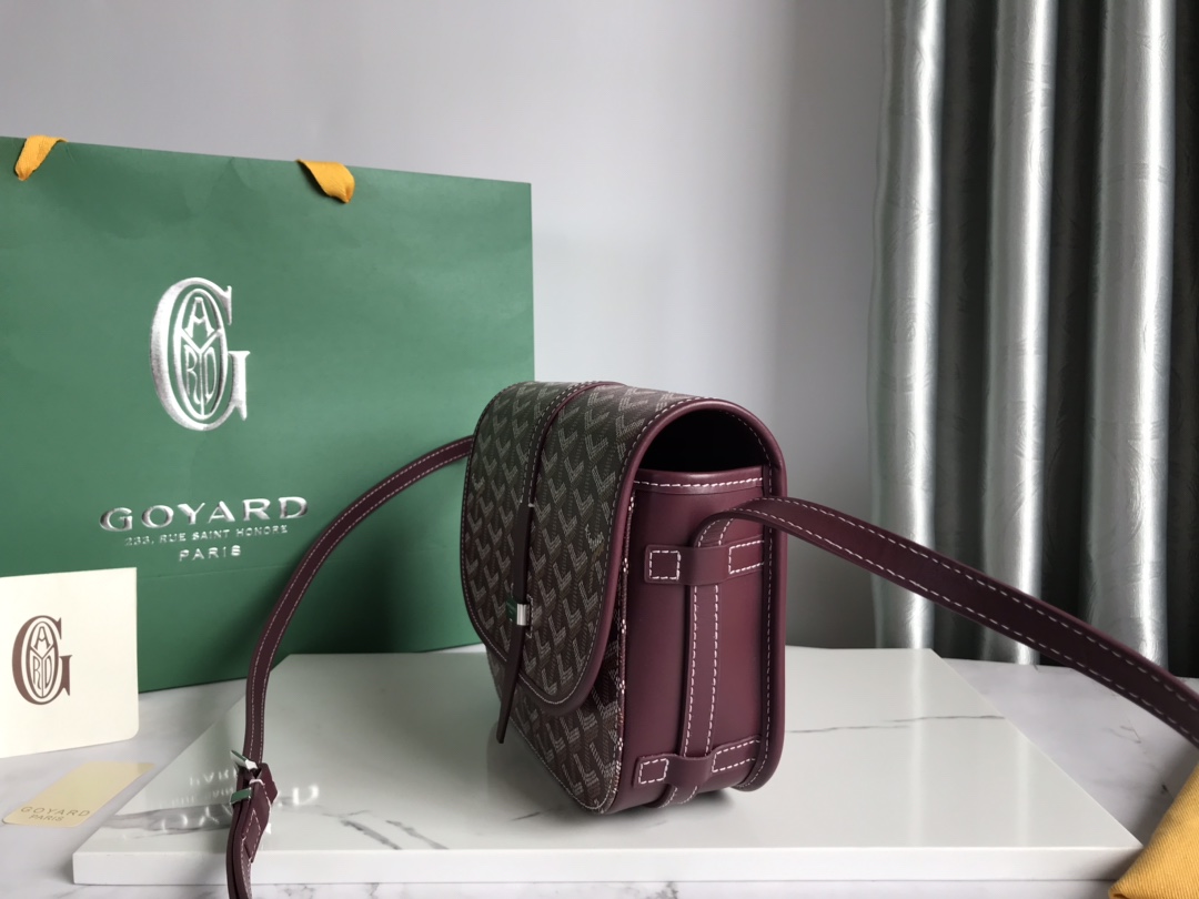 Goyard Burgundy Goyardine Coated Canvas and Leather