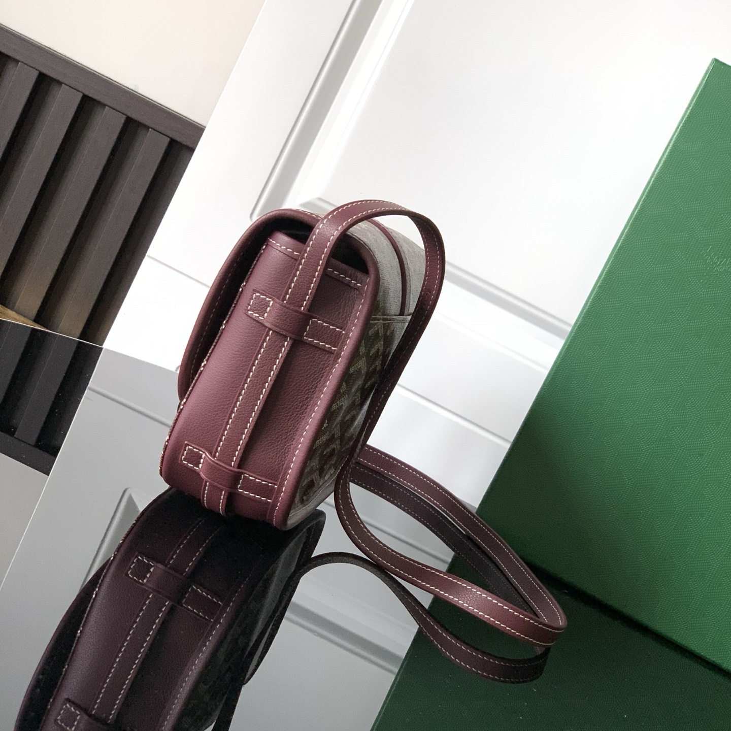 Goyard Burgundy Goyardine Coated Canvas and Leather