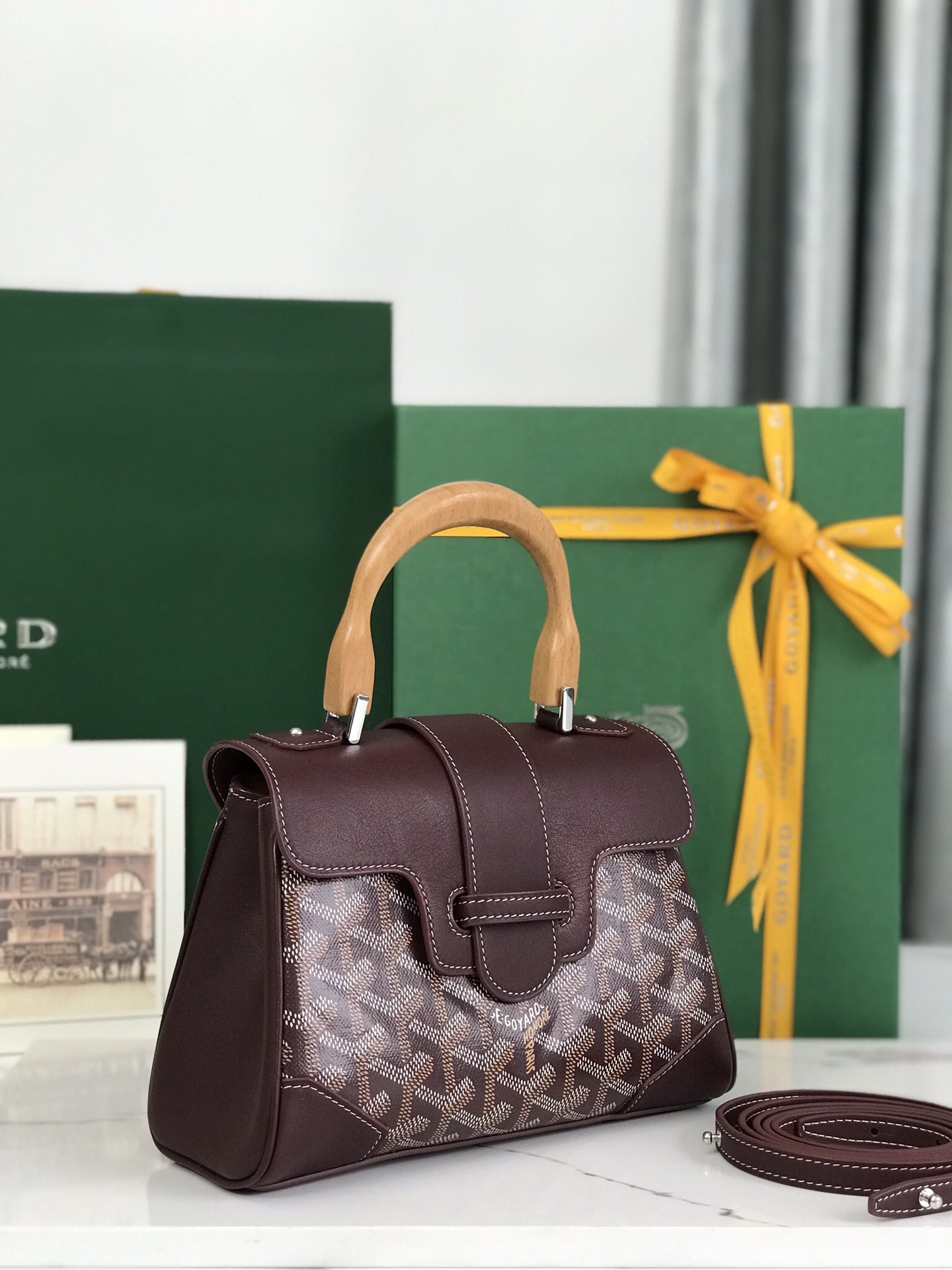 Goyard Burgundy Goyardine Saigon Mini Bag