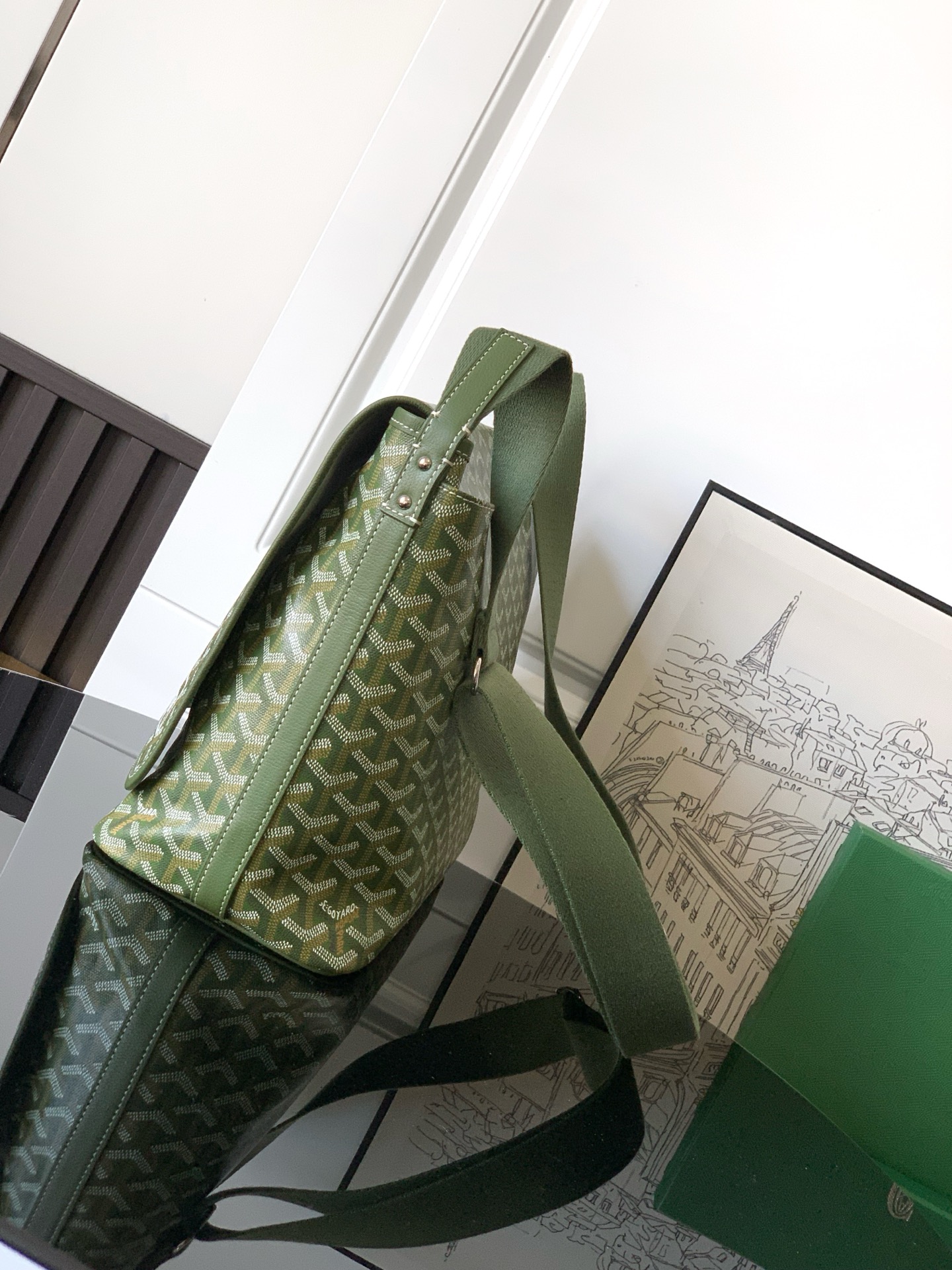 Goyard Capecian MM Shoulder Bag green  Khaki Cloth ref.2218986 -