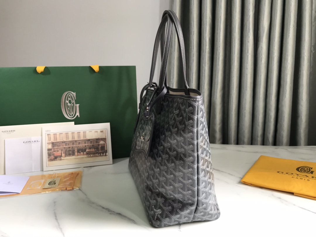 Goyard Chien Gris Pet Carrier Tote Coated Canvas bag black