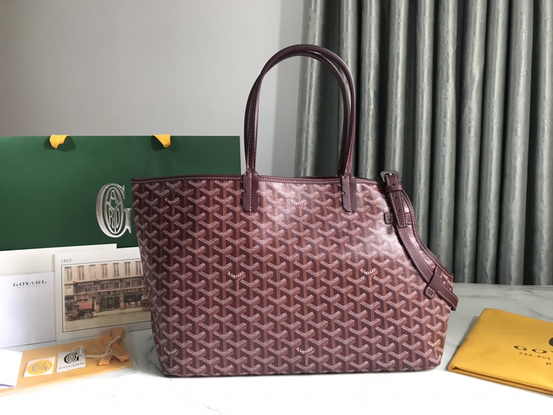Goyard Chien Gris Pet Carrier Tote Coated Canvas bang brown red