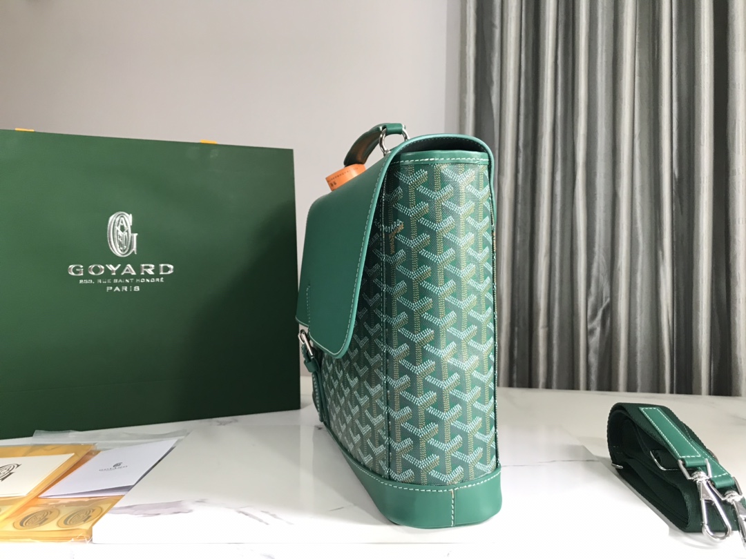 Goyard Citadin Messenger Briefcase Coated Canvas green