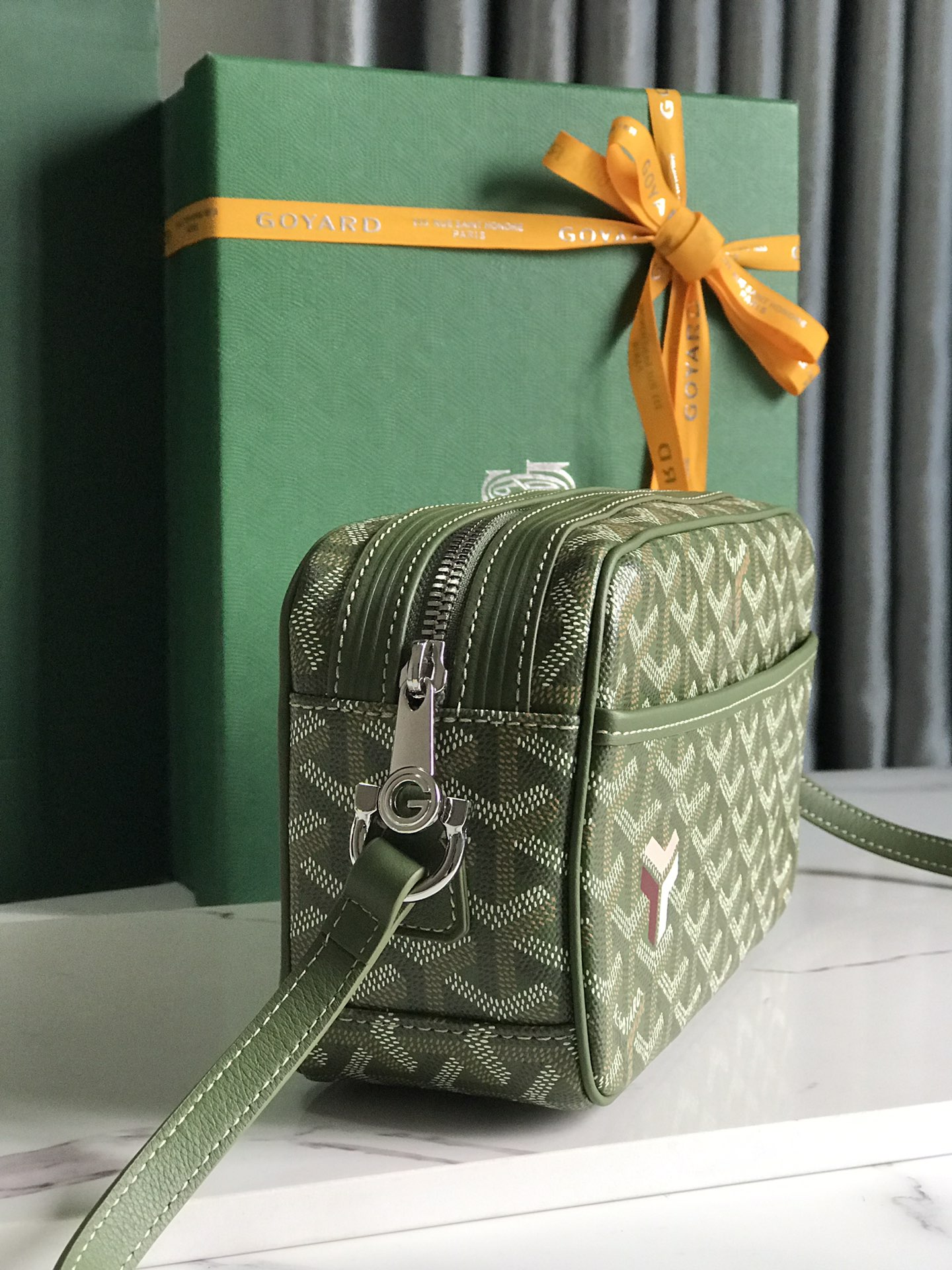 Goyard Cup Vert PM Shoulder Bag green Leather Cloth