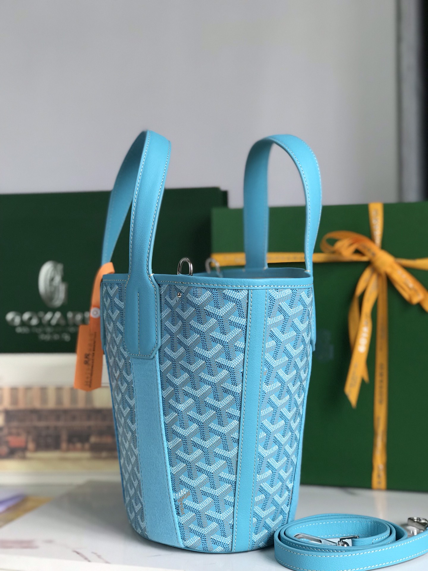 Goyard Goyardine Belharra PM 2024 w/ Tags - Blue sky Totes,