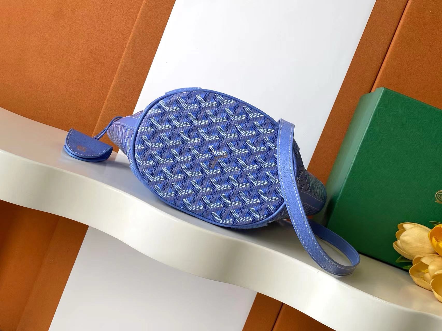 Goyard Goyardine Belharra PM Iris Tote Palladium bag blue
