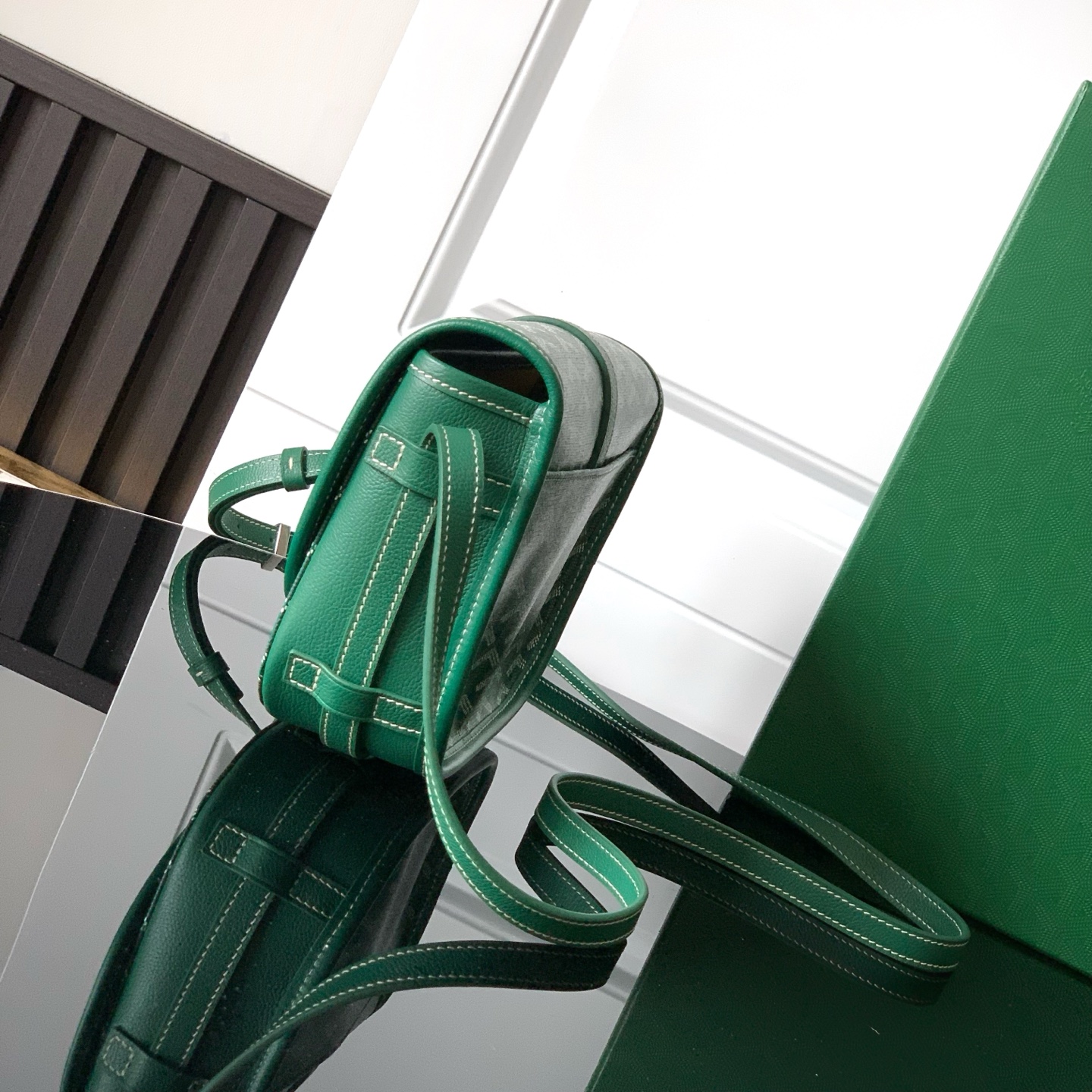 Goyard Goyardine Belvedere II green MM Messenger Bag –