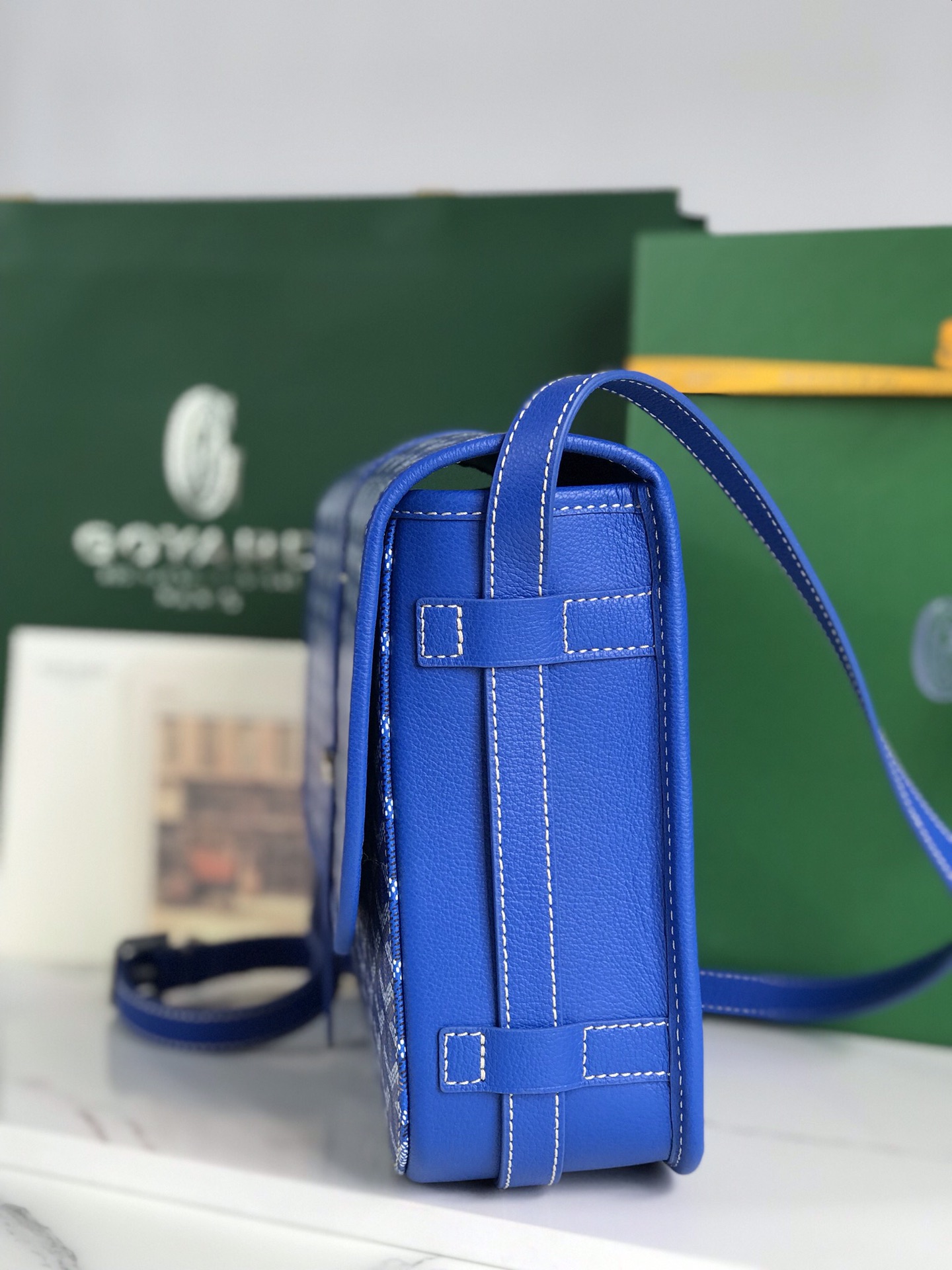 GOYARD Goyardine Belvedere II MM Messenger Bag Sky Blue