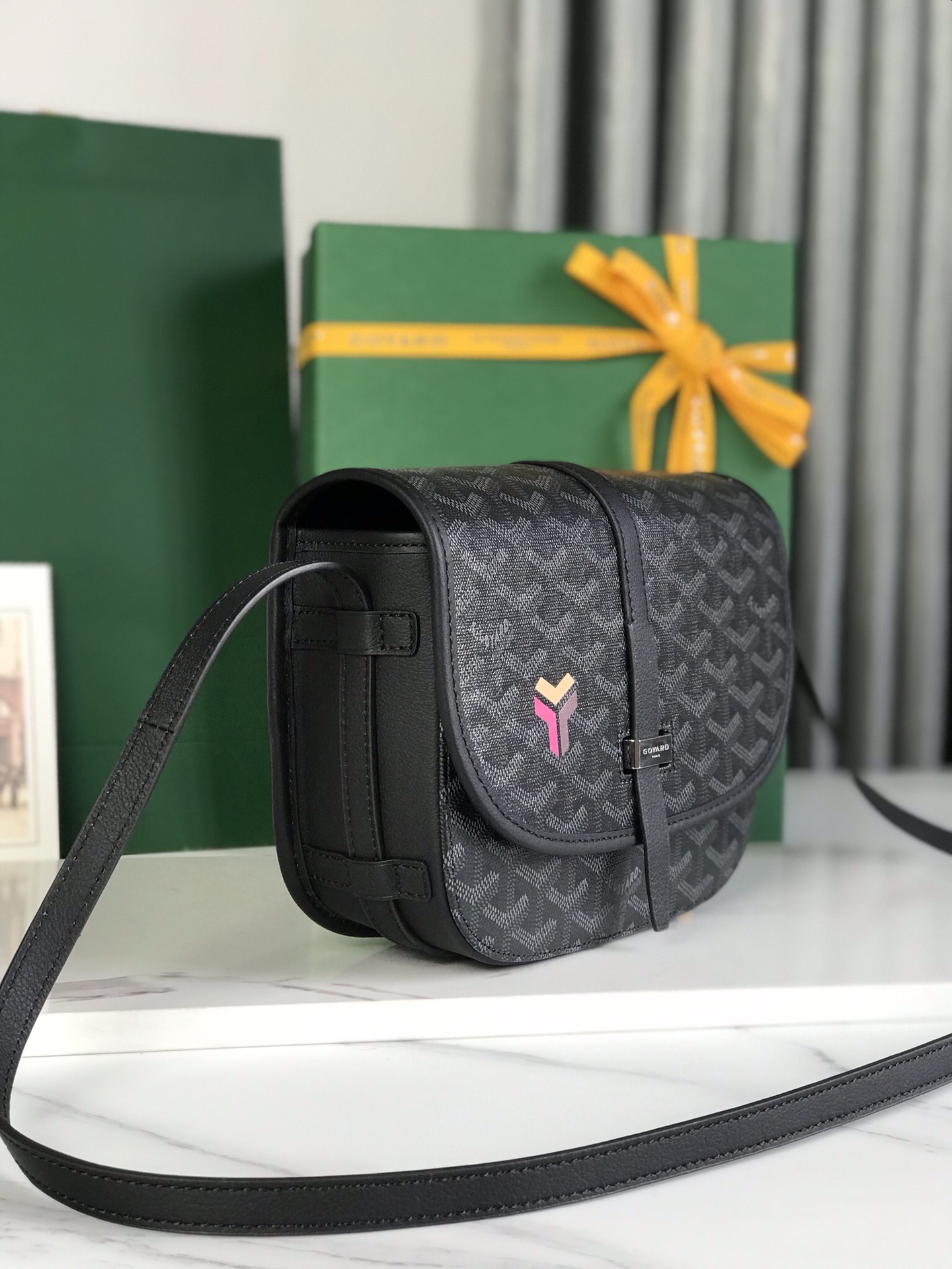 GOYARD Goyardine Belvedere II PM Messenger Bag Black