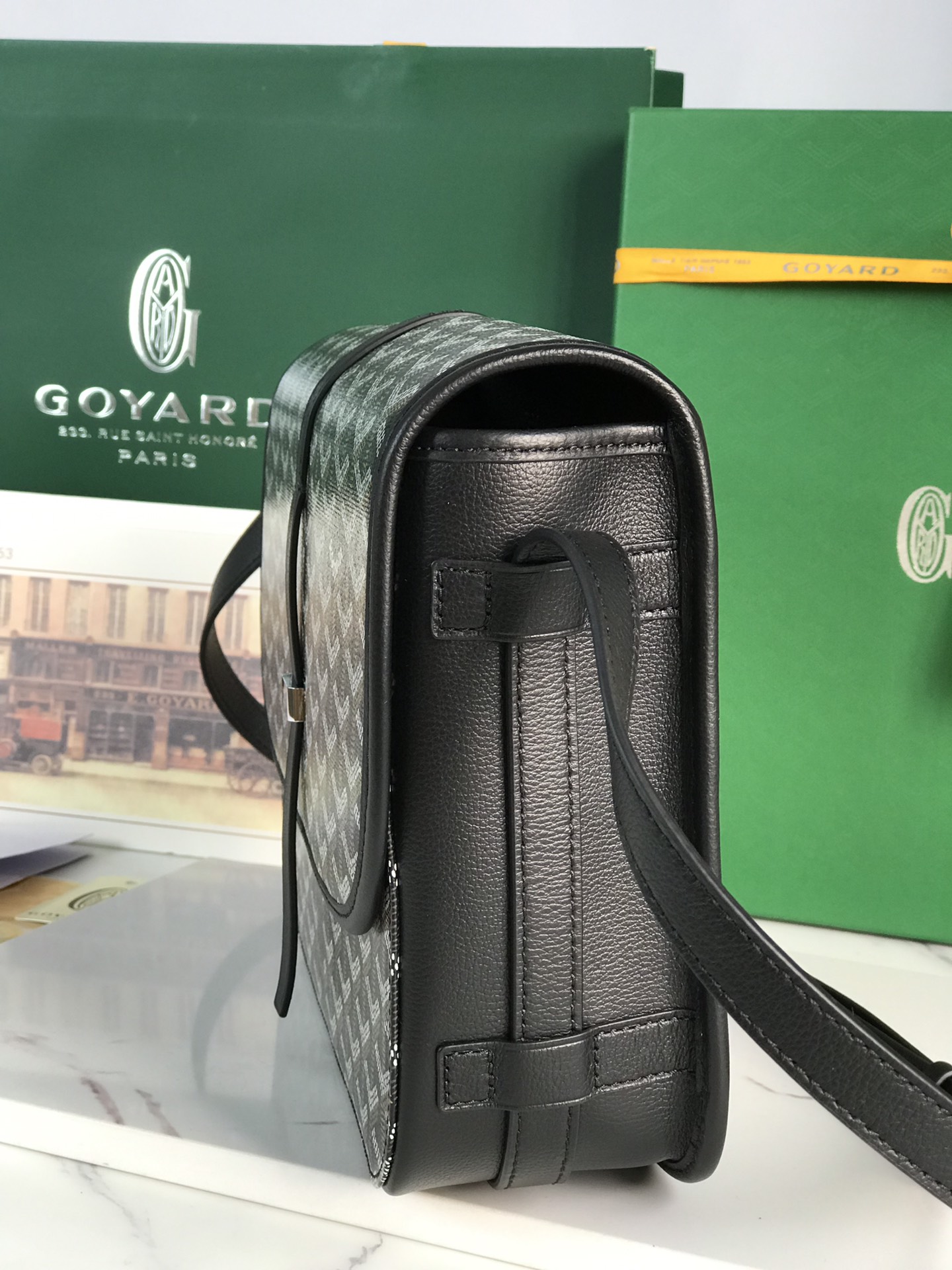 GOYARD Goyardine Belvedere II PM Messenger Bag Black brown