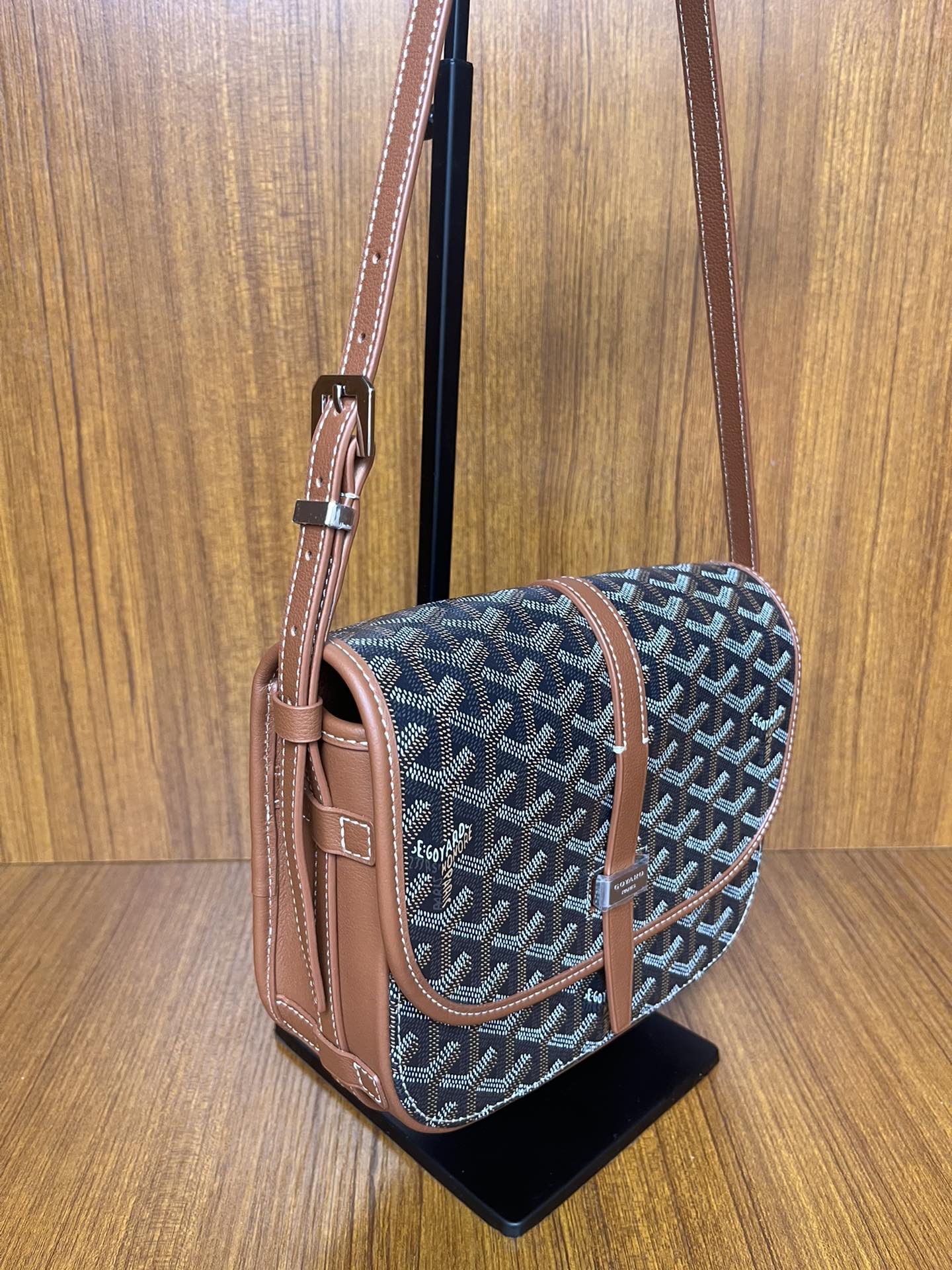 GOYARD Goyardine Belvedere II PM Messenger Bag Black Gold 1365915