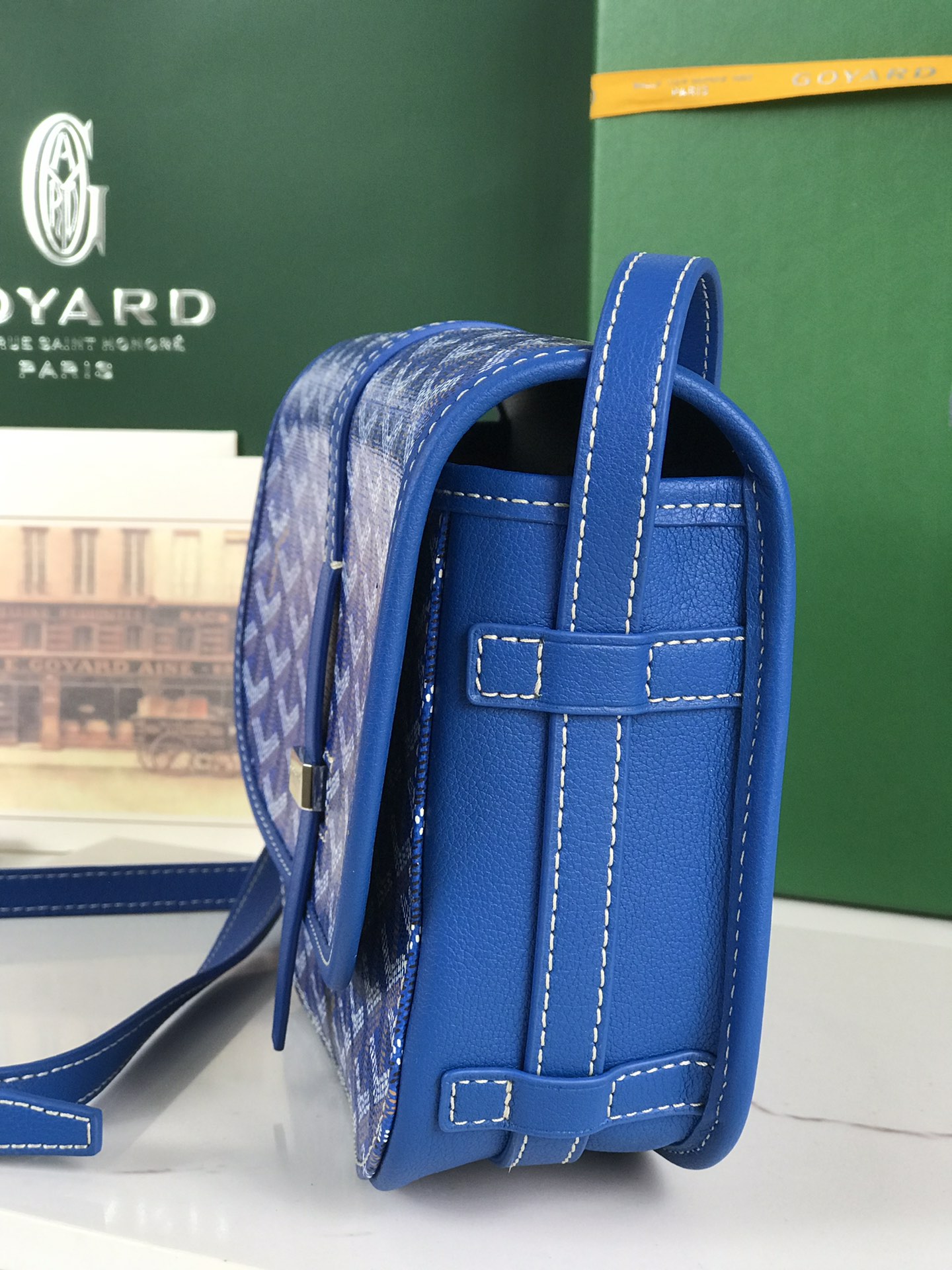 GOYARD Goyardine Belvedere II PM Messenger Bag Blue