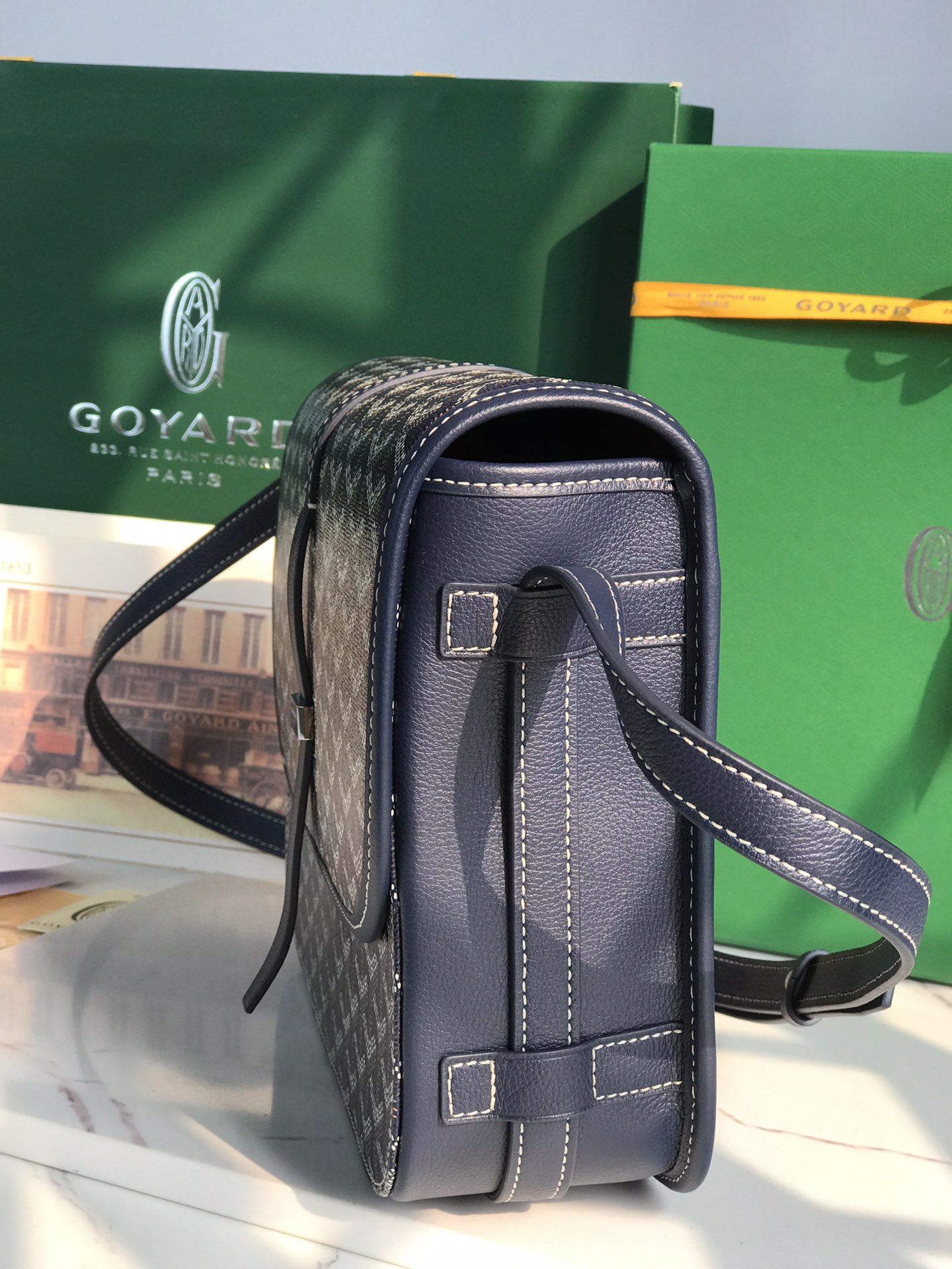 GOYARD Goyardine Belvedere II PM Messenger Bag Blue navy