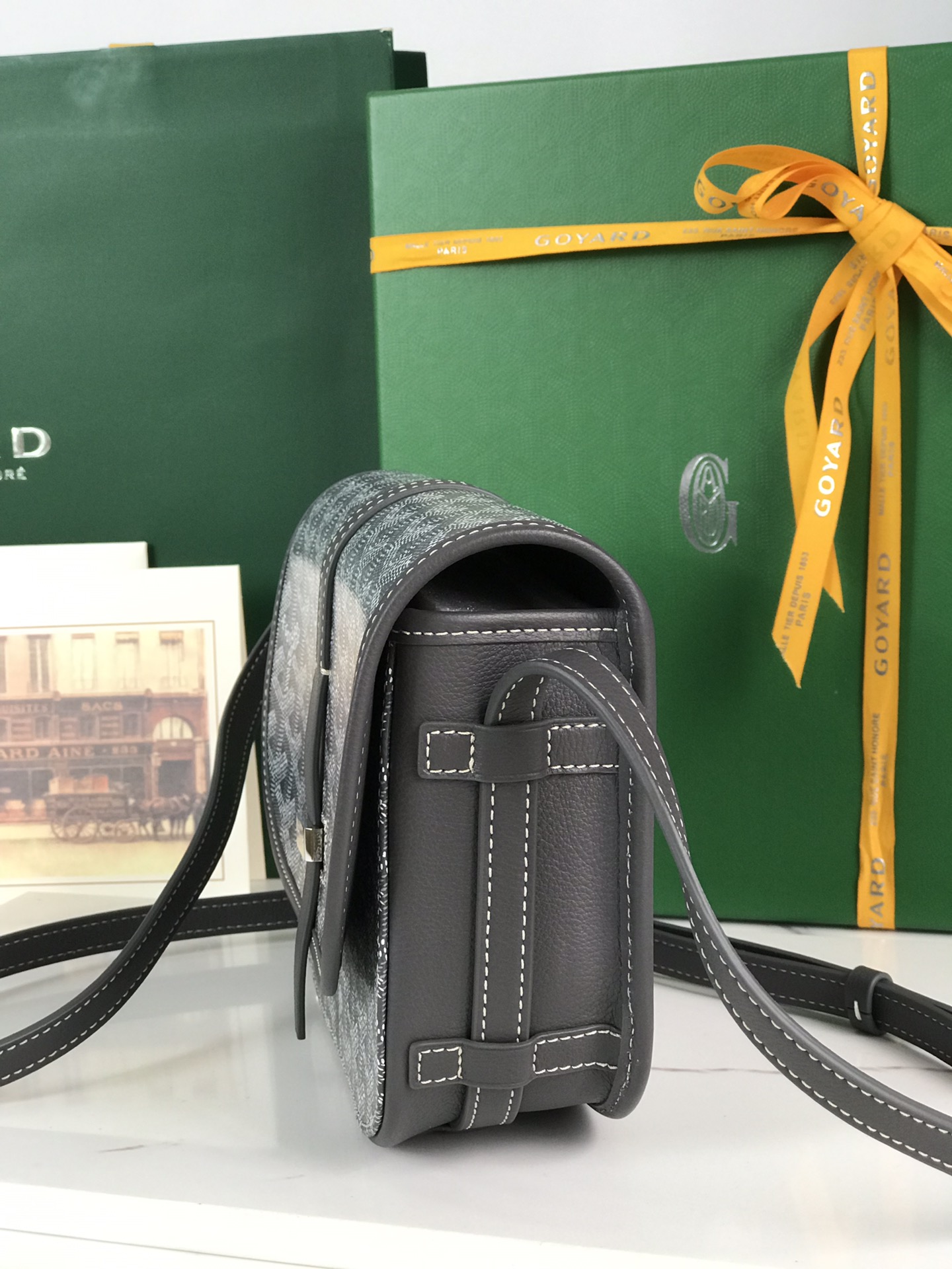 GOYARD Goyardine Belvedere II PM Messenger Bag gray
