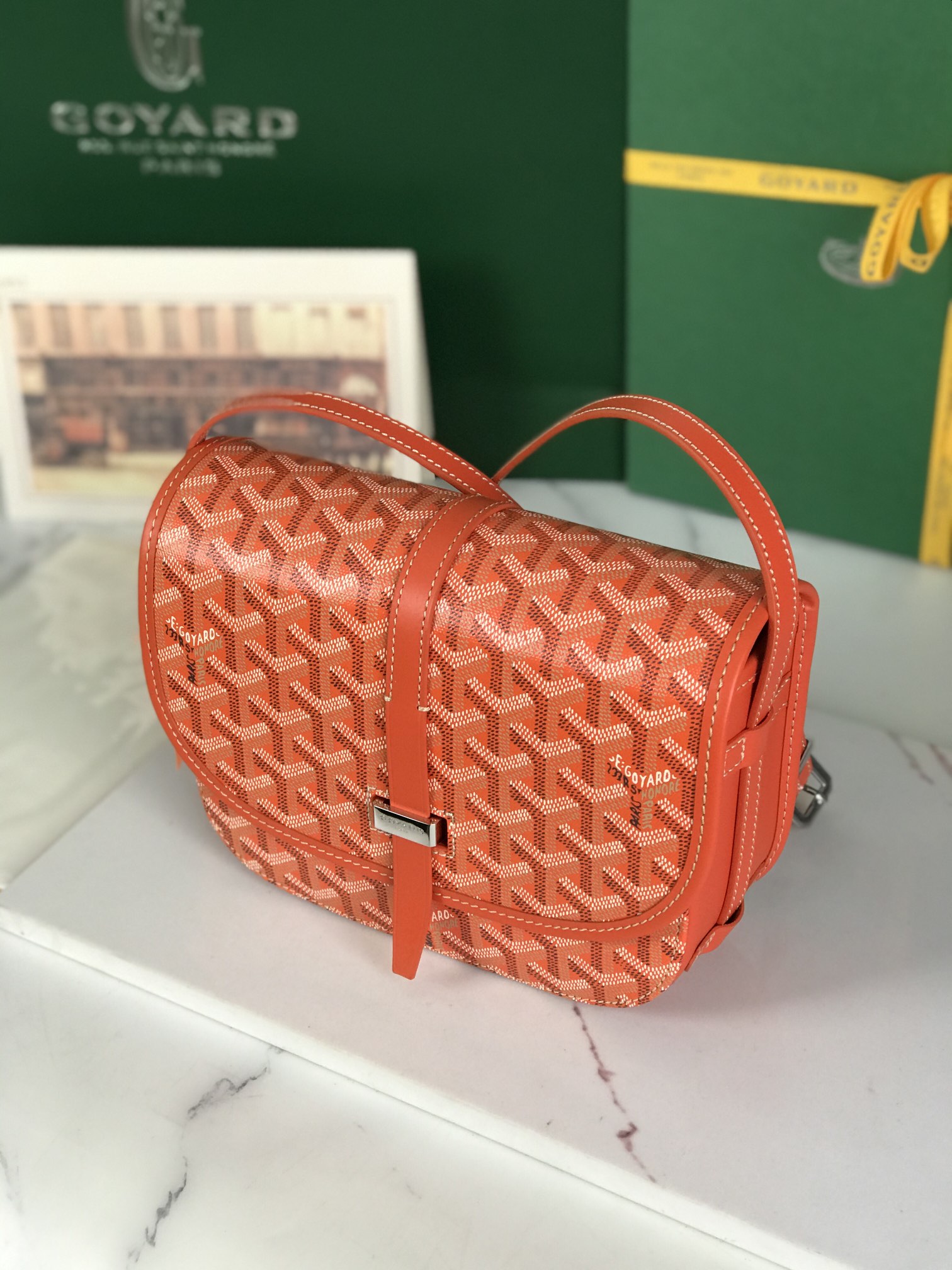 GOYARD Goyardine Belvedere II PM Messenger Bag Orange