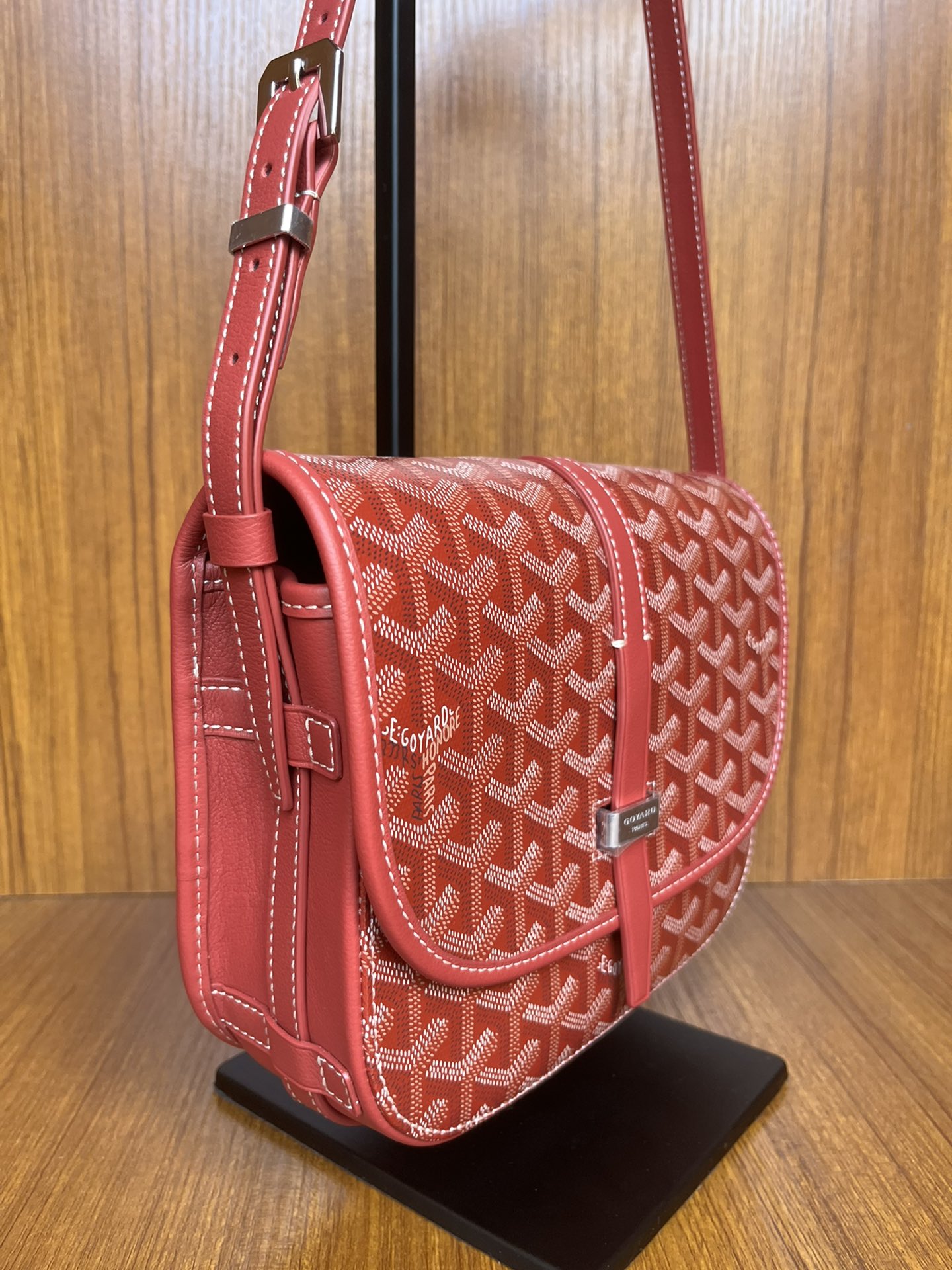 GOYARD Goyardine Belvedere II PM Messenger Bag Red 147493
