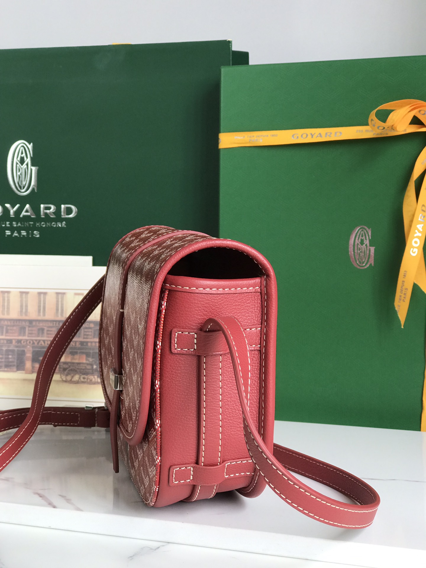GOYARD Goyardine Belvedere II PM Messenger Bag red