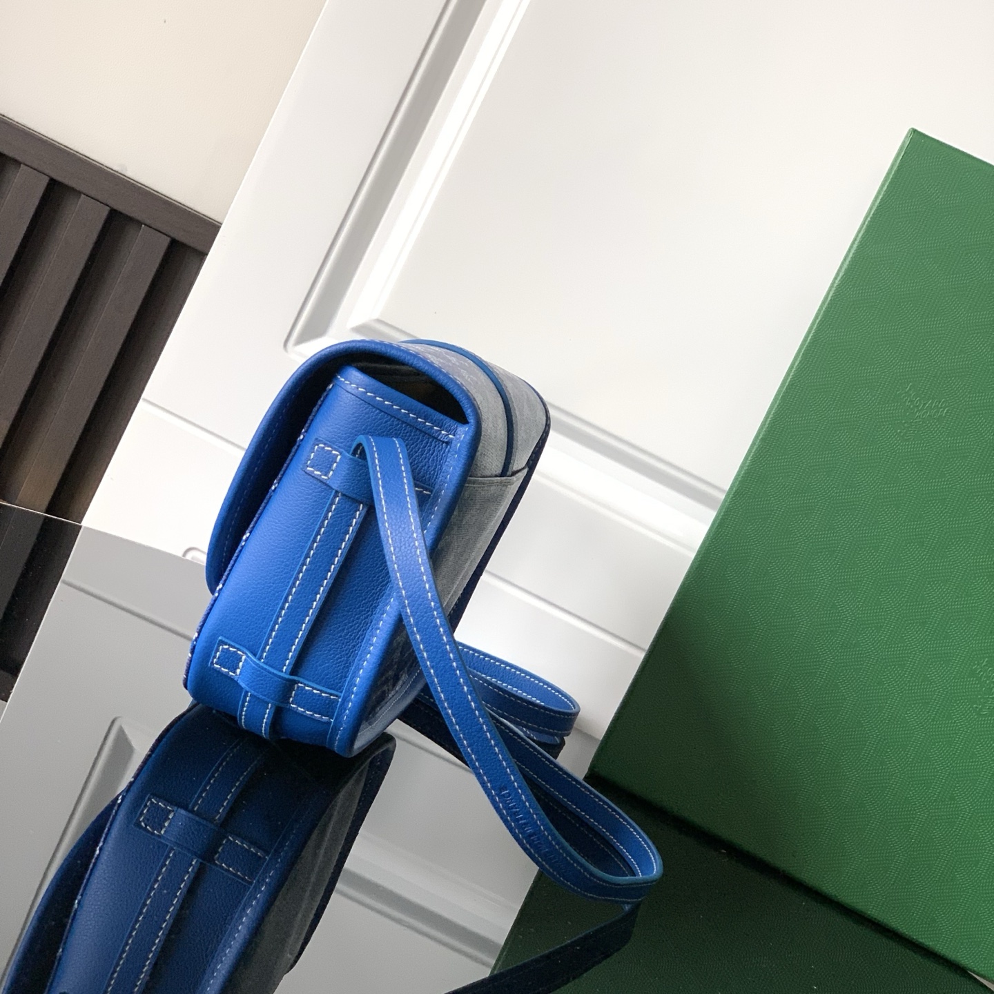 GOYARD Goyardine Belvedere II PM Messenger Bag Sky Blue 1368143