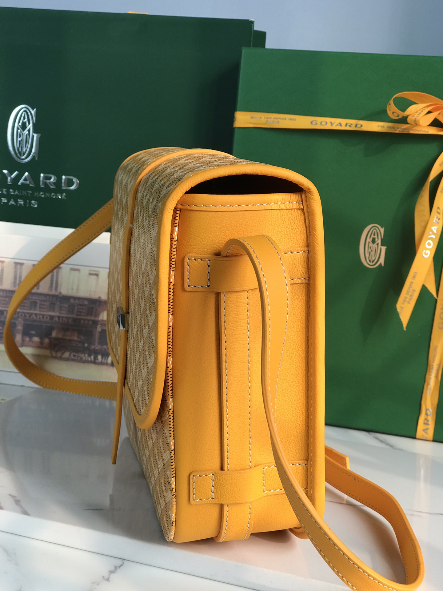 GOYARD Goyardine Belvedere II PM Messenger Bag yellow