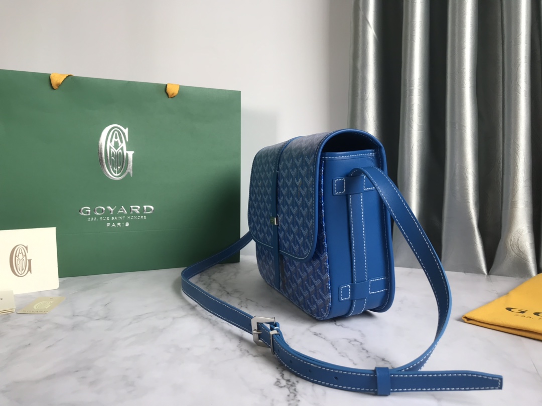 GOYARD Goyardine Belvedere MM Bag Sky Blue