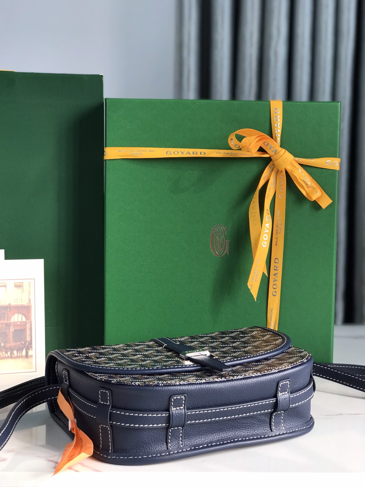 GOYARD Goyardine Belvedere PM Messenger Bag blue navy