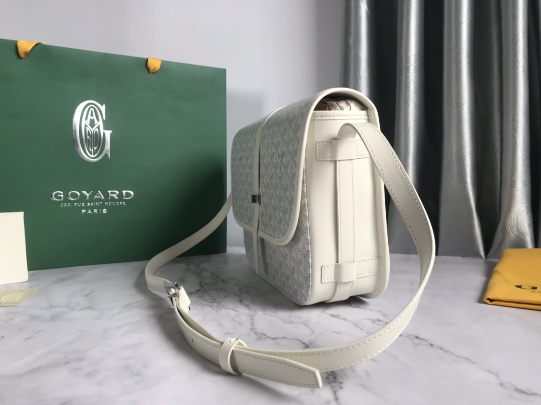 Goyard Goyardine Belvedere PM Messenger Bag White