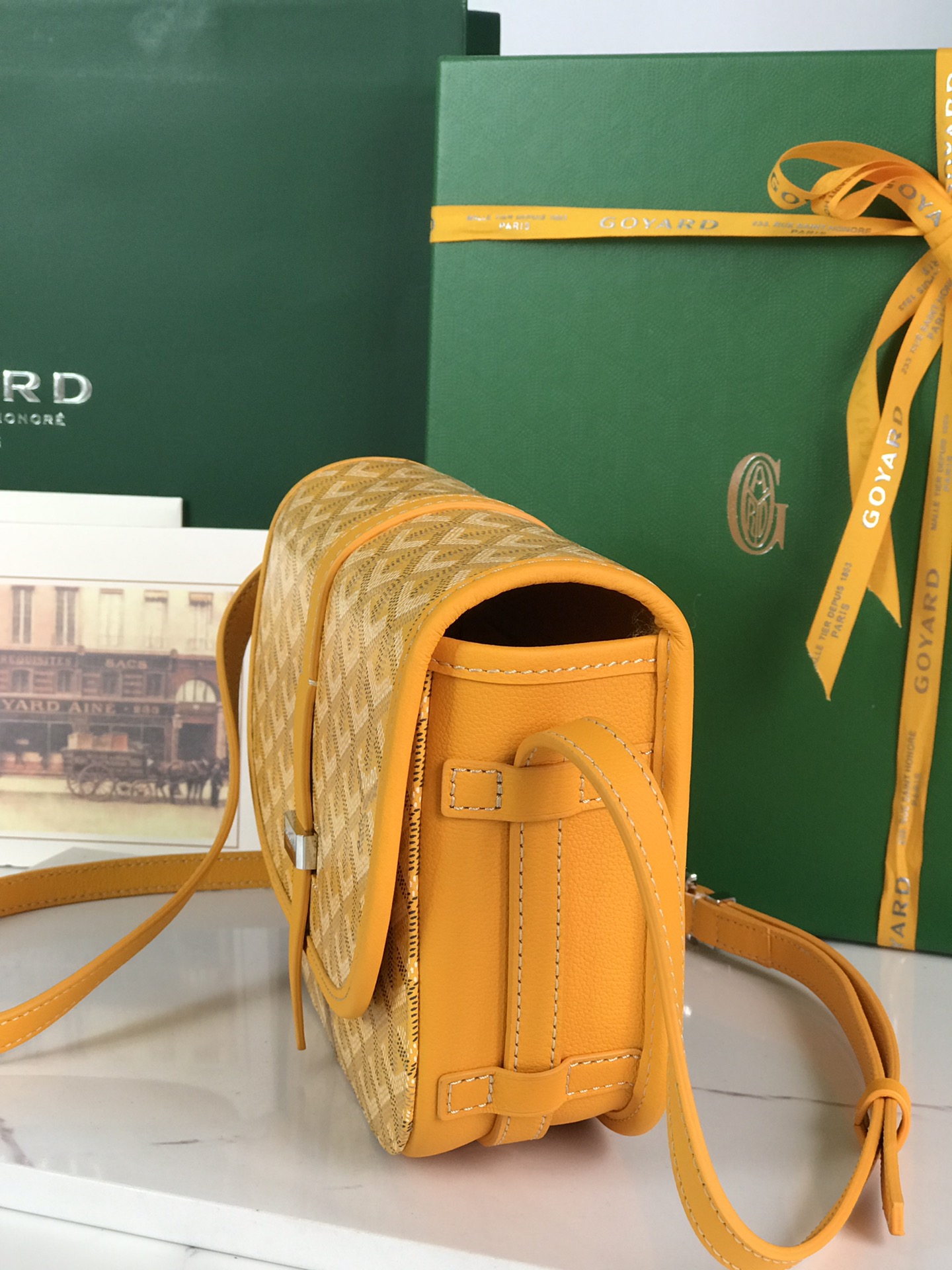GOYARD Goyardine Belvedere PM Messenger Bag yellow