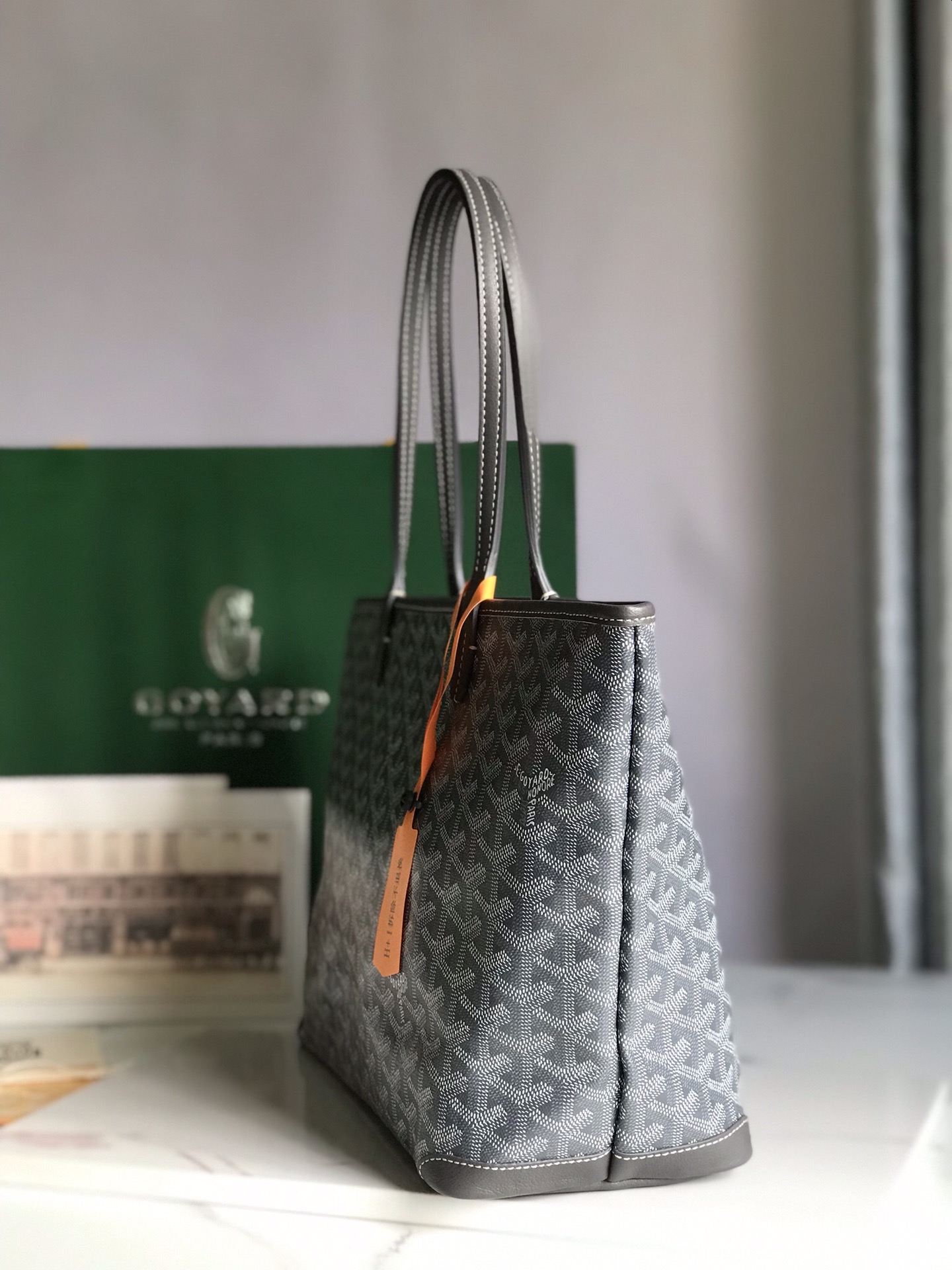 Goyard Goyardine black Artois Tote PM Palladium