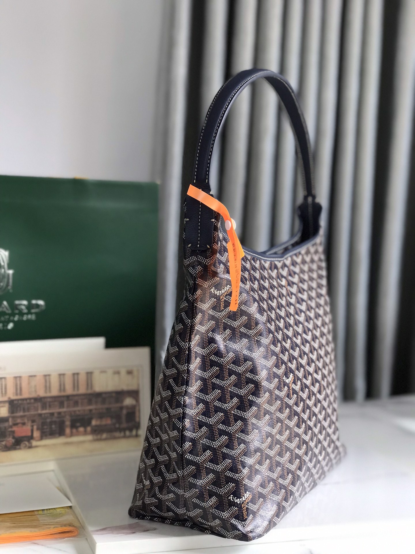 GOYARD Goyardine Boheme Hobo blue navy