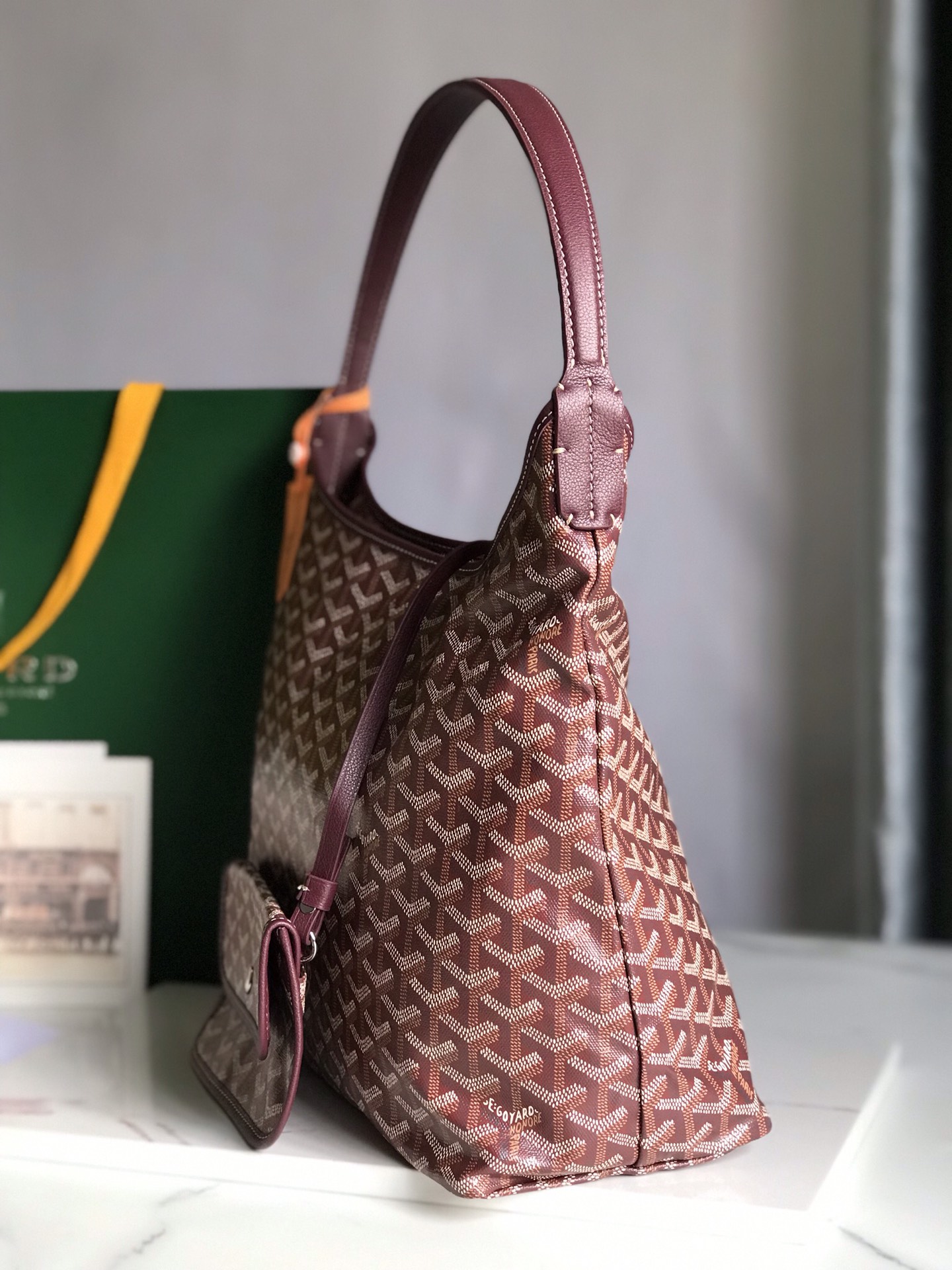 GOYARD Goyardine Boheme Hobo Burgundy 1193255 |