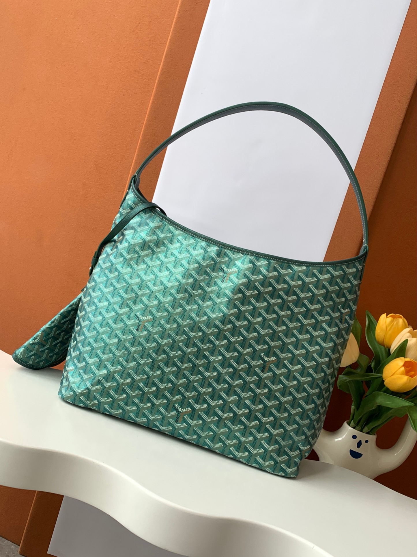 GOYARD Goyardine Boheme Hobo Green 1588320