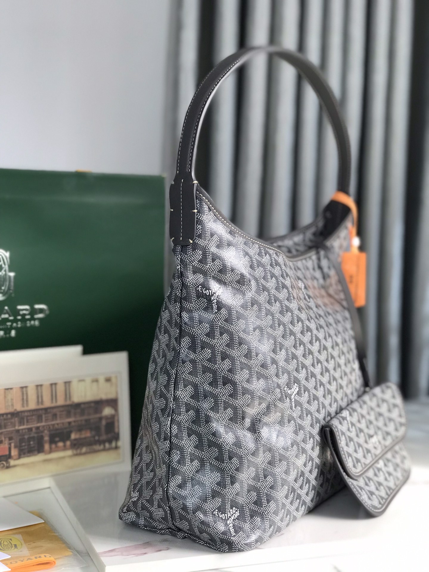 GOYARD Goyardine Boheme Hobo Grey 1540980
