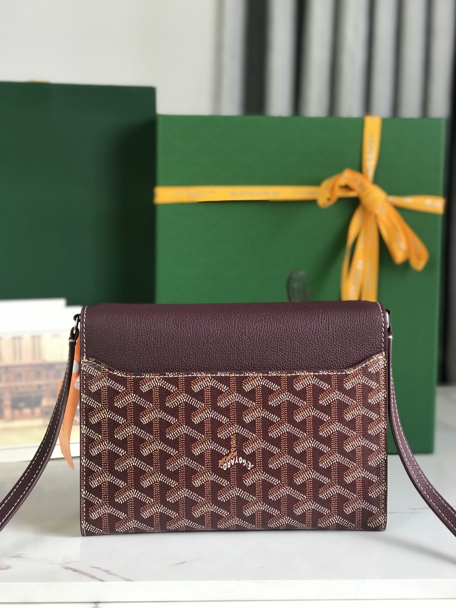 Goyard Goyardine Burgundy Chypre Wallet-Pouch Palladium Hardware