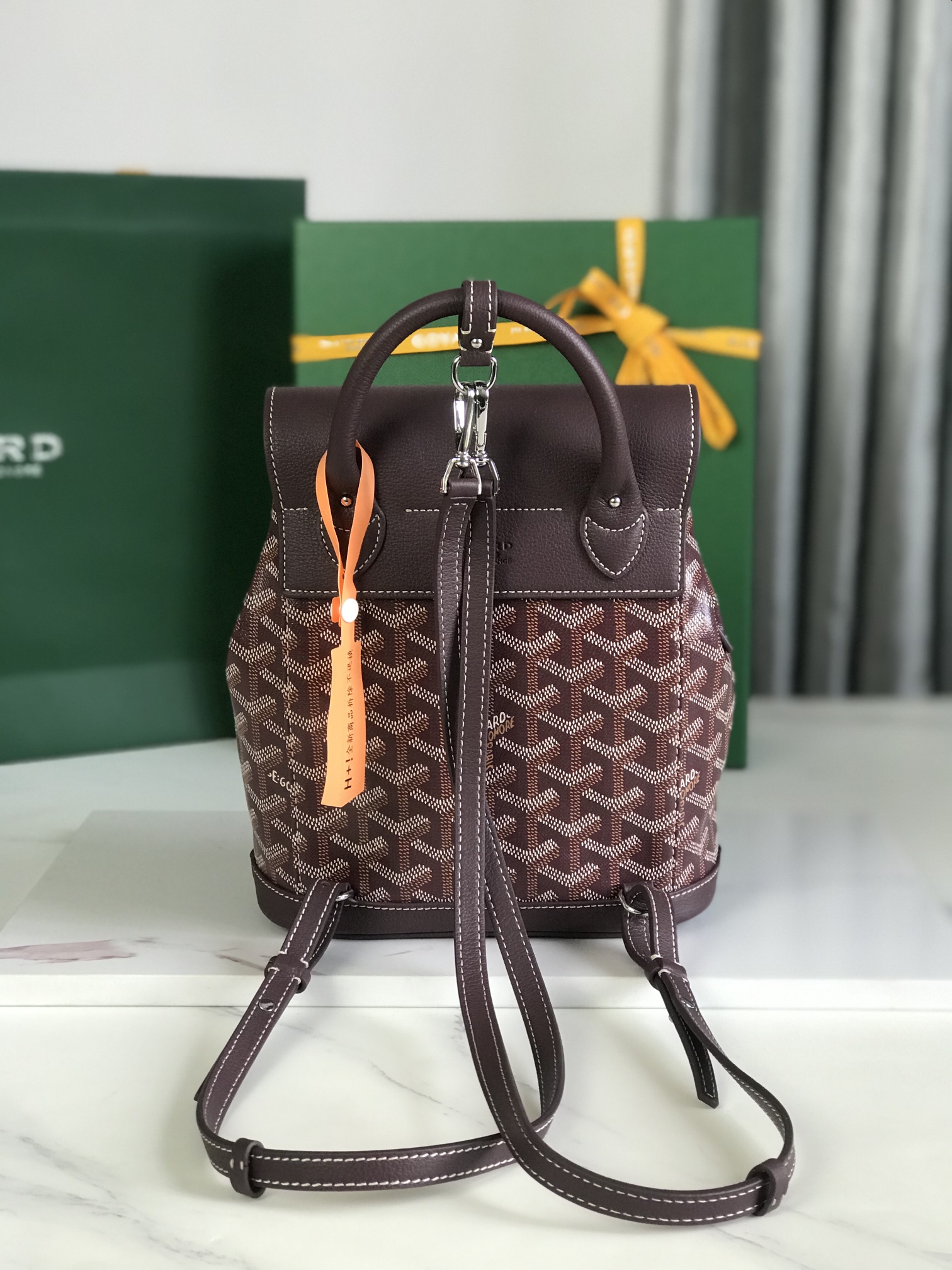 GOYARD Goyardine Calfskin Mini Alpin Backpack Bordeaux