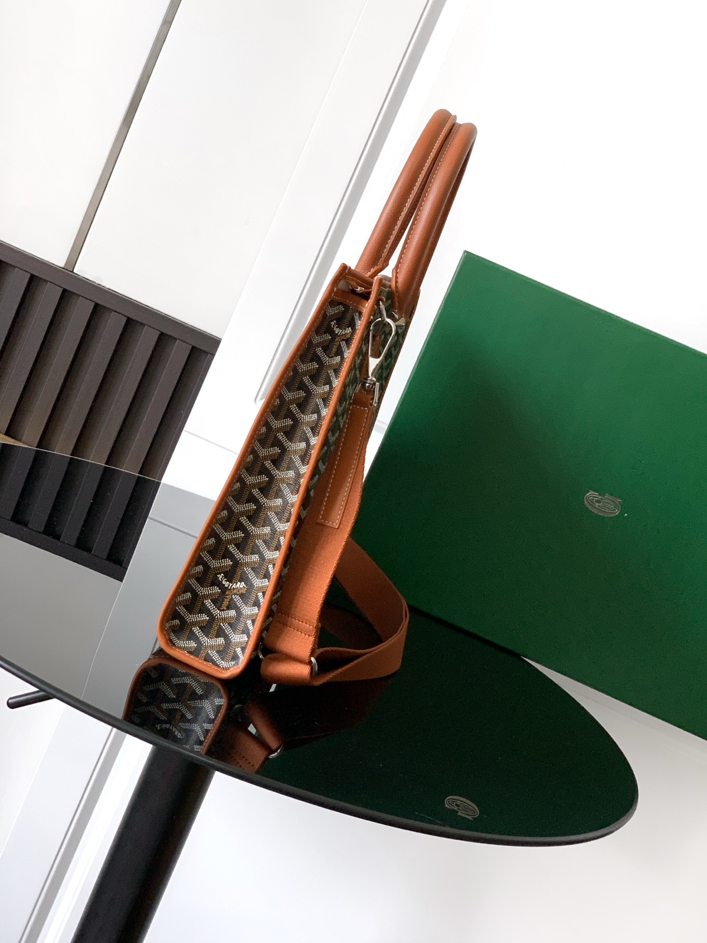 GOYARD Goyardine Calfskin Morvan Document Case brown