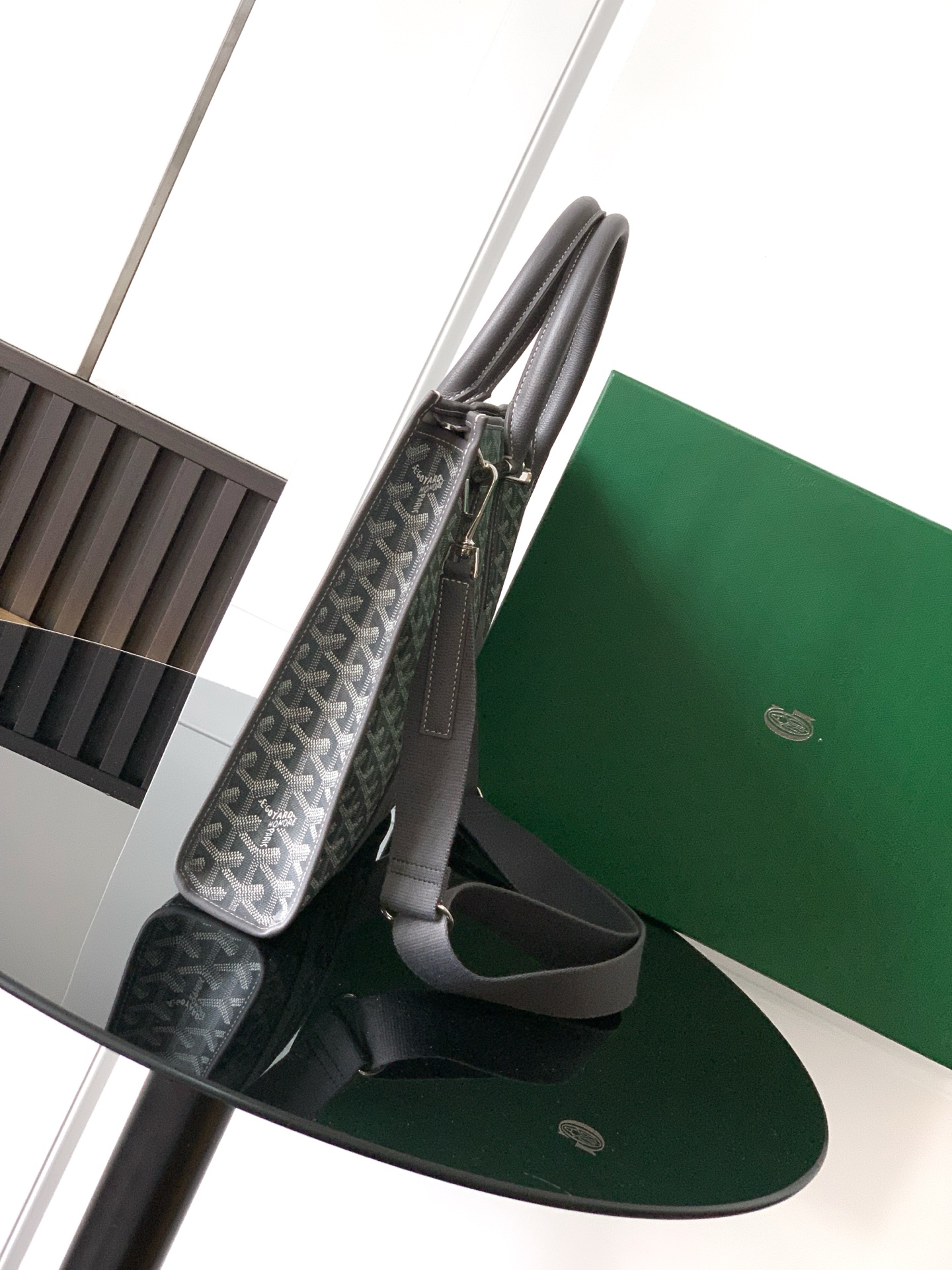 GOYARD Goyardine Calfskin Morvan Document Case gray