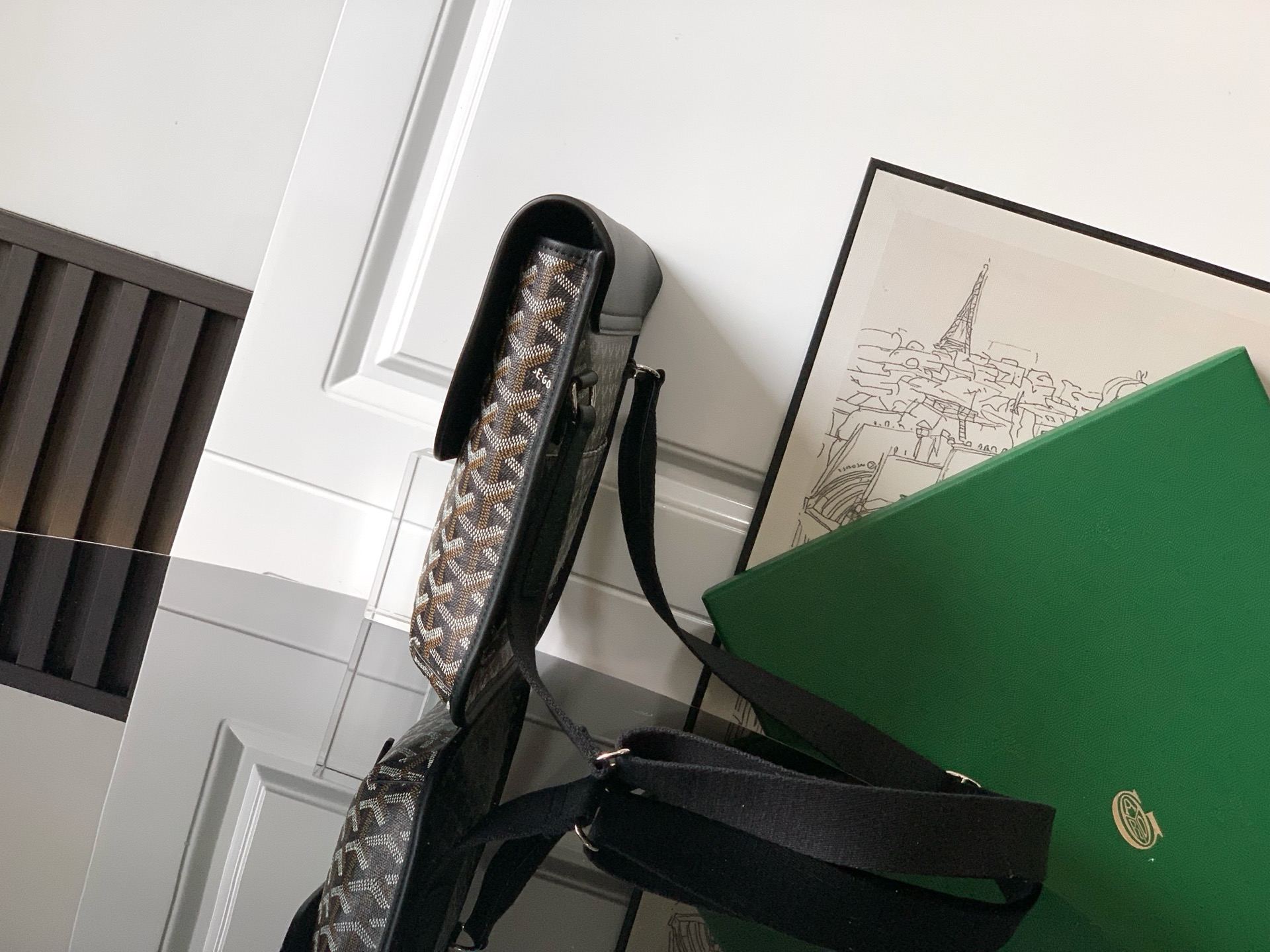 GOYARD Goyardine Coursier Messenger Bag Gray