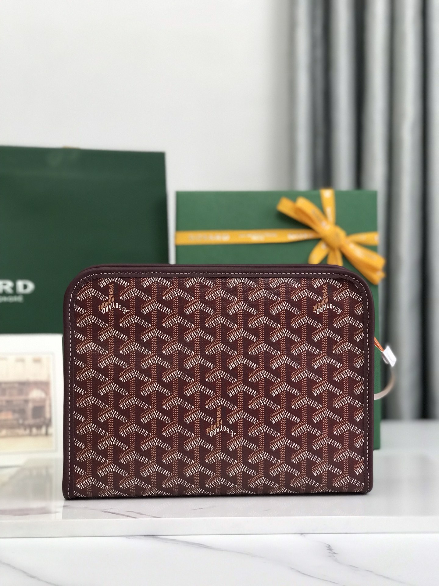 GOYARD Goyardine Jouvence Toiletry Pouch Burgundy 974322