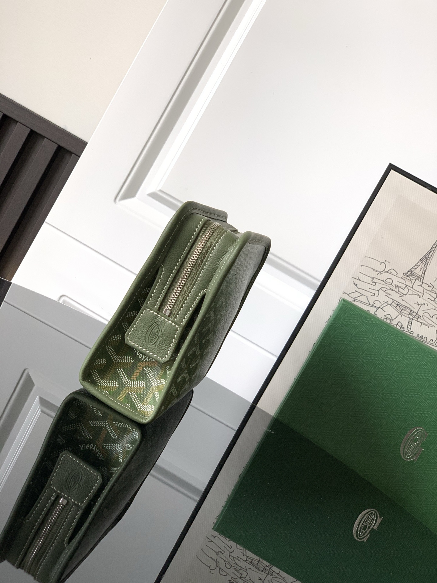 GOYARD Goyardine Jouvence Toiletry Pouch MM Green