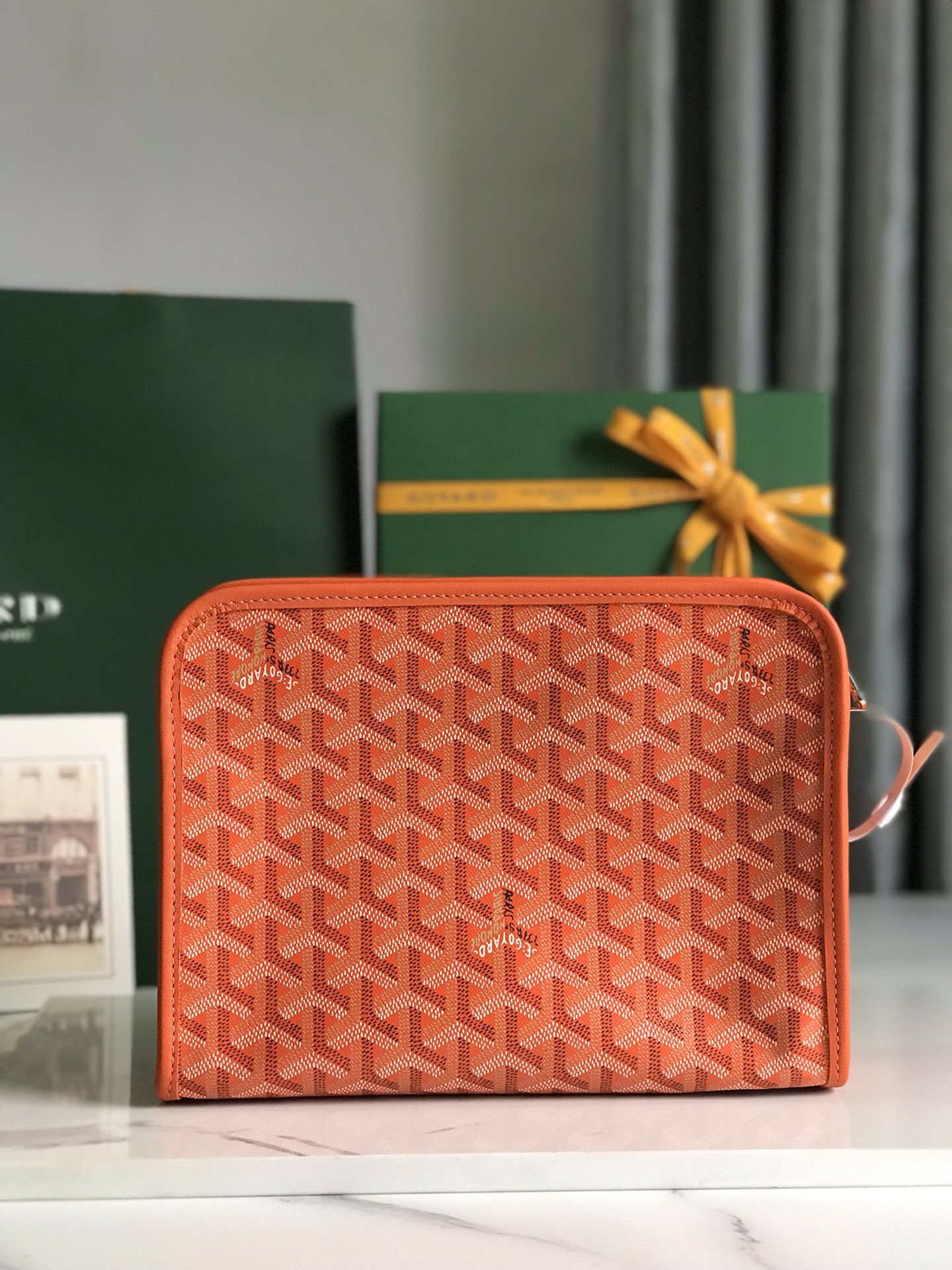 GOYARD Goyardine Jouvence Toiletry Pouch orange