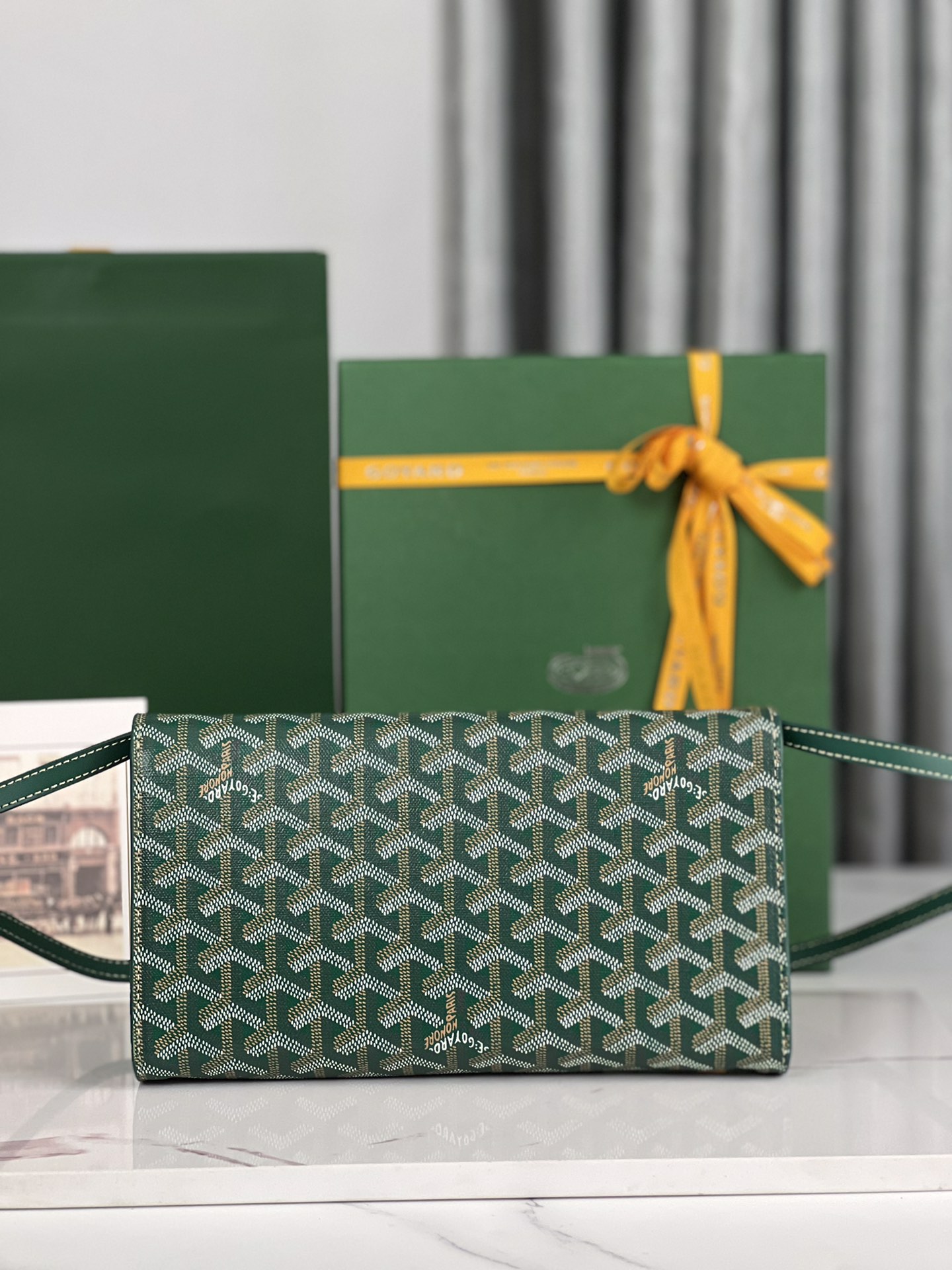 GOYARD Goyardine Monte Carlo Bois Clutch Green 1471954 | FASHIONPHILE