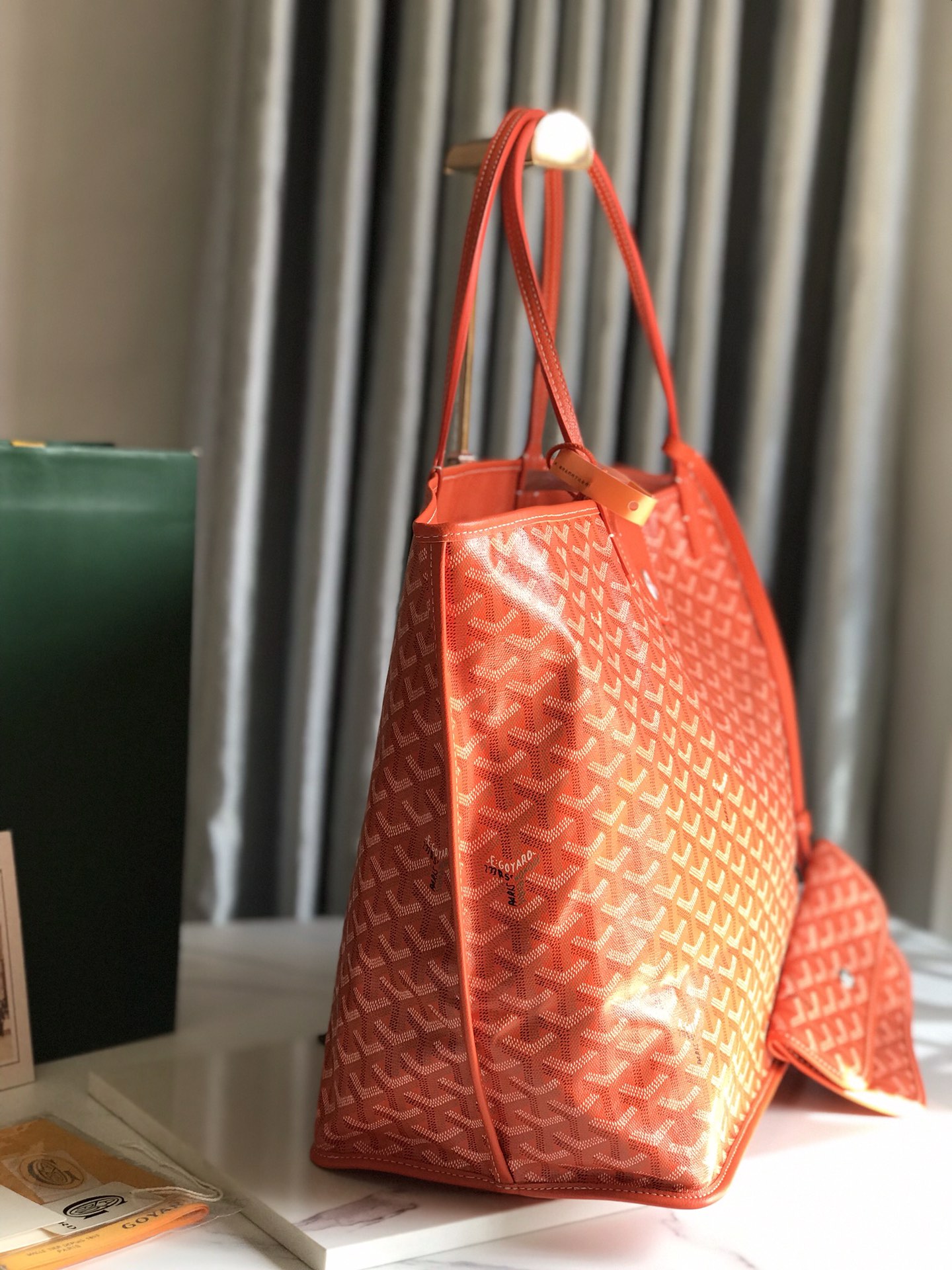 Goyard Goyardine Orange St. Louis PM Tote Bag ...