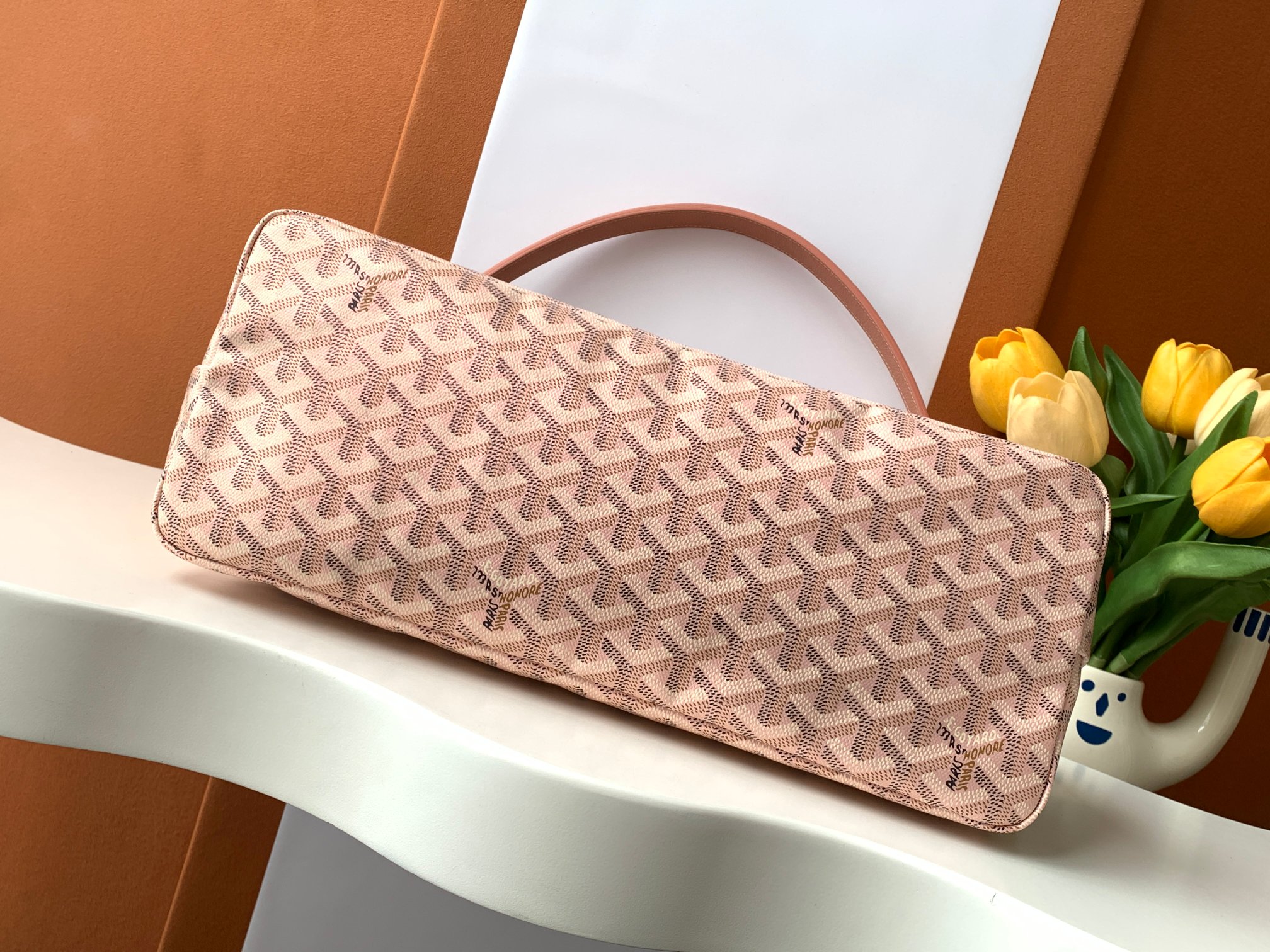 Goyard Goyardine Pearly Coral Boheme PM Hobo Bag