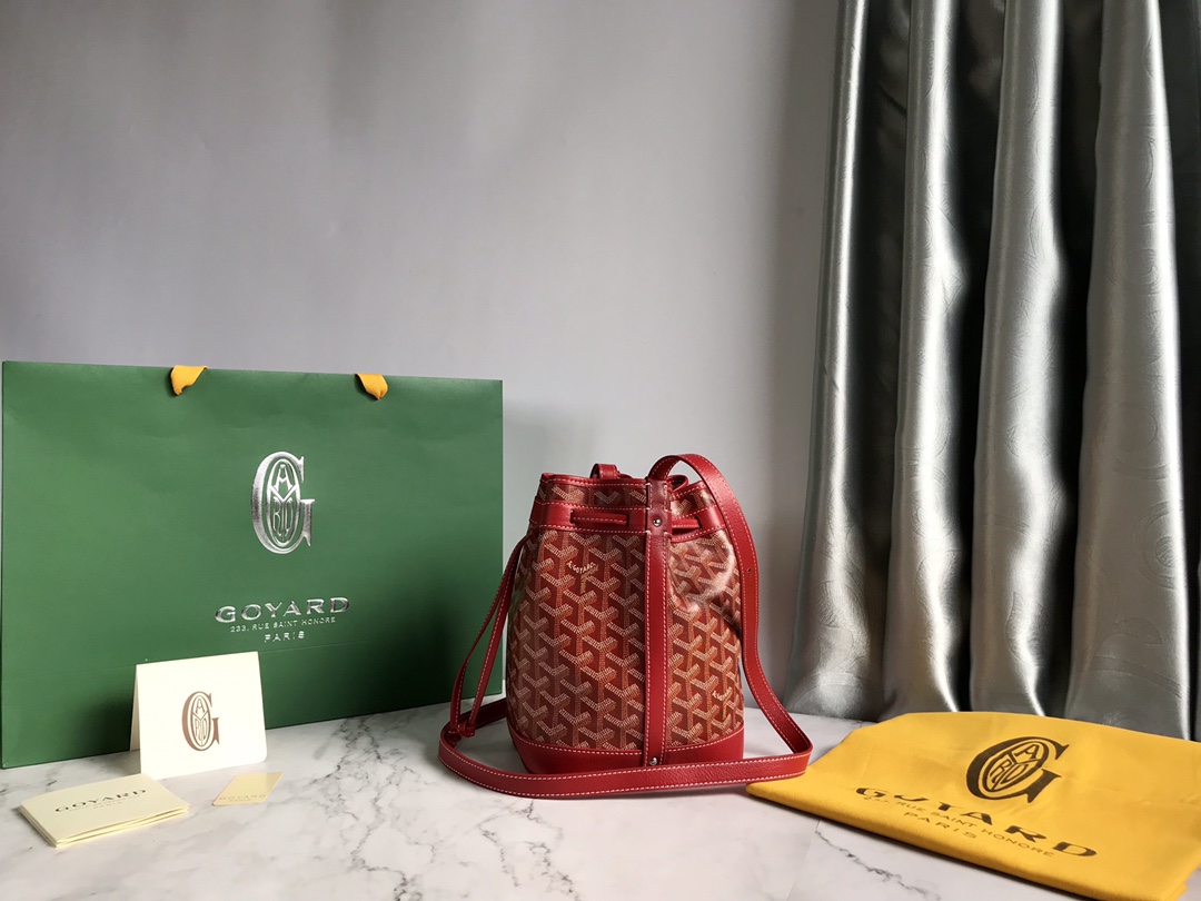 GOYARD Goyardine Petit Flot Bucket Bag PM Red 1677362