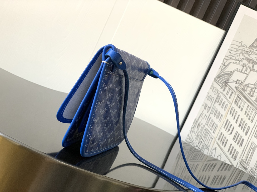 GOYARD Goyardine Plumet Wallet Clutch blue1051581