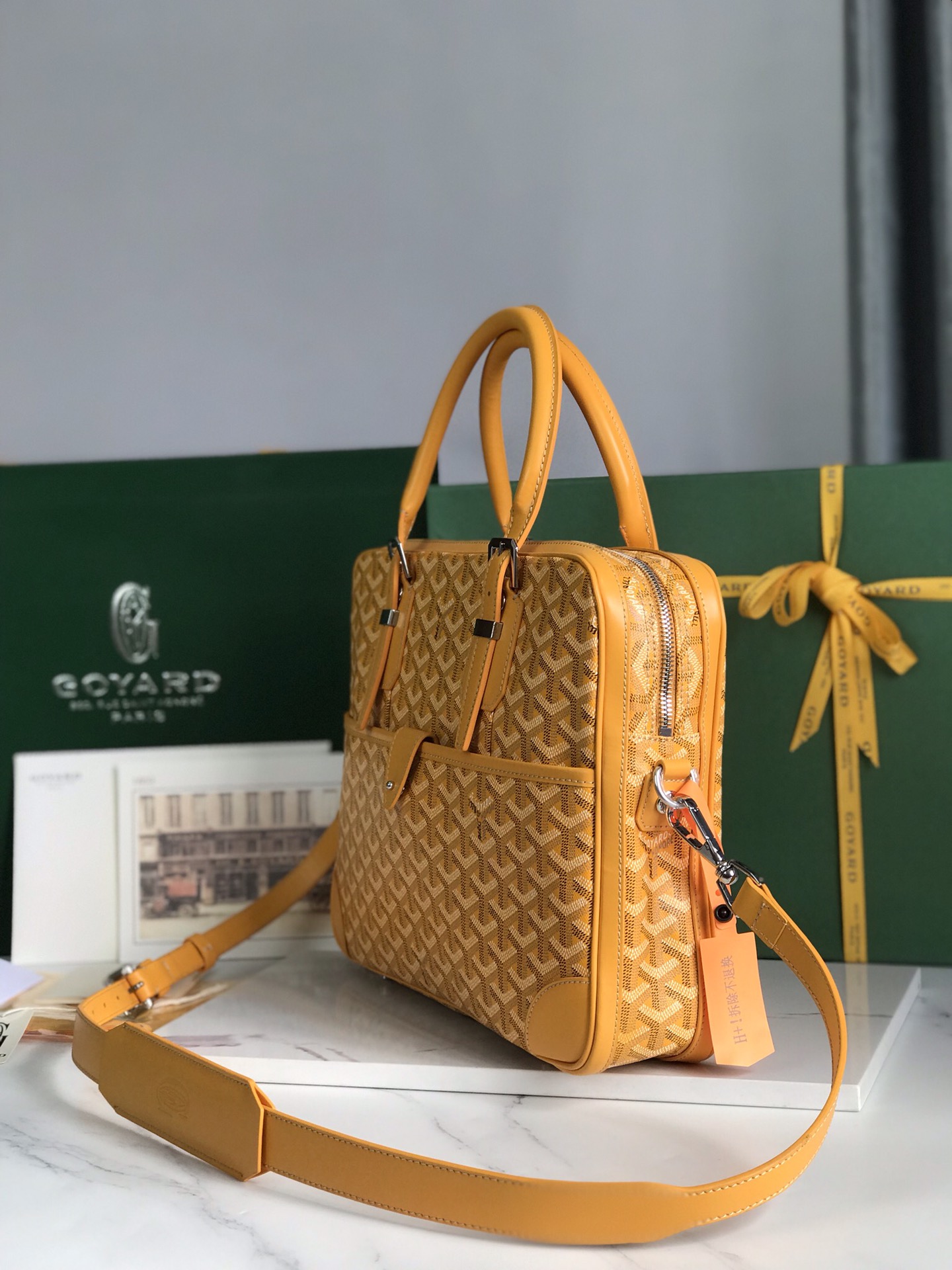 GOYARD Goyardine PM Ambassade Briefcase Yellow