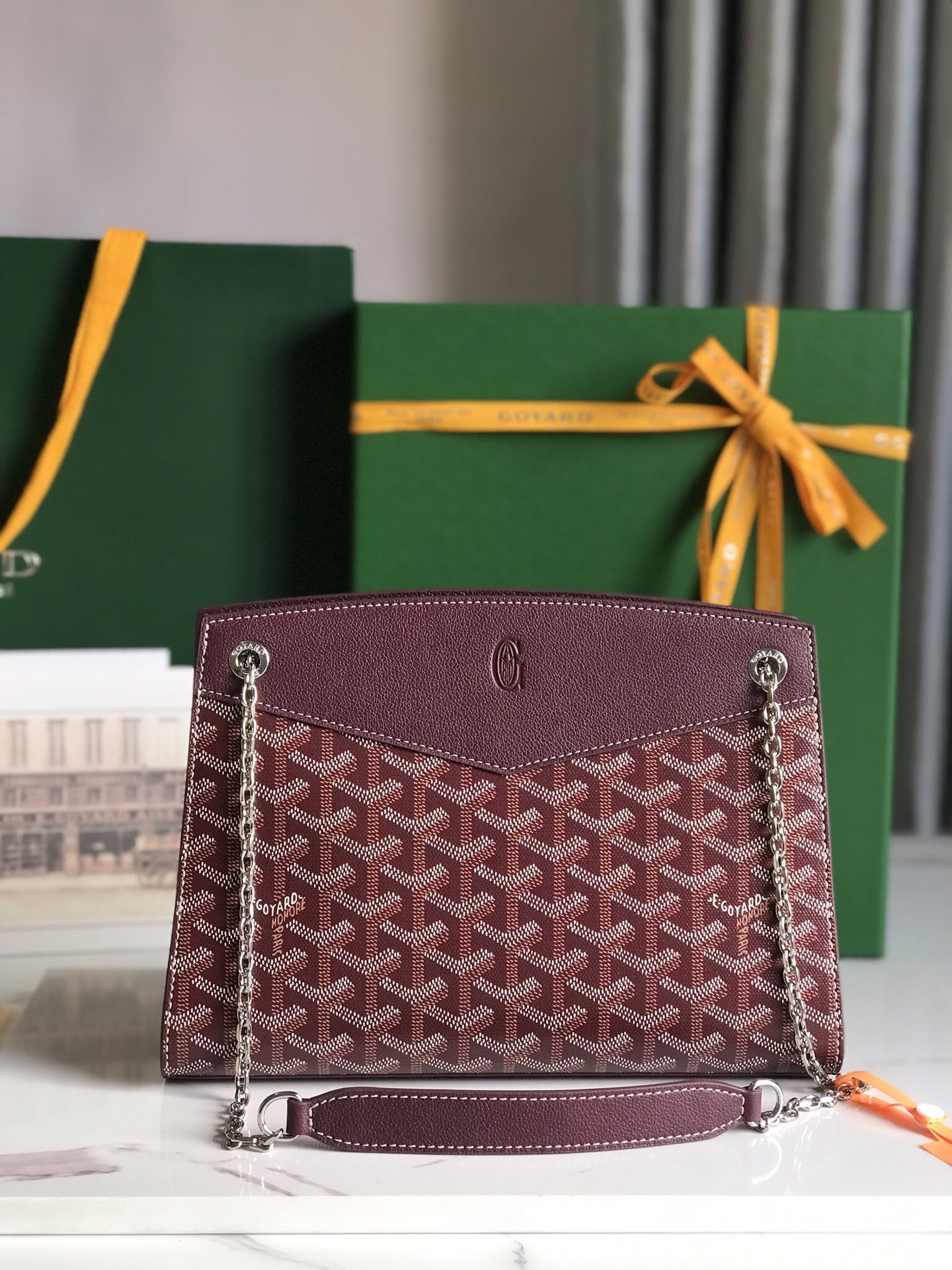 Goyard Goyardine Sac Rouette Mini - Burgundy Shoulder Bags,
