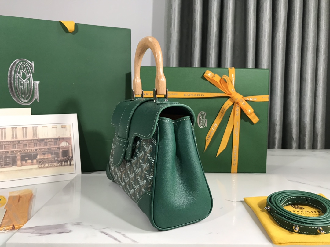 Goyard Goyardine Saigon Mini w/ Tags - Green Handle Bags