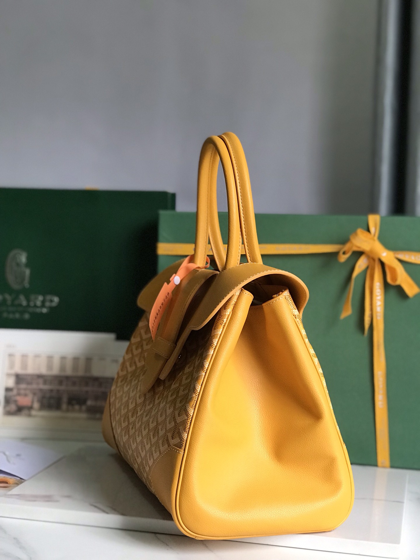 GOYARD Goyardine Saigon Tote yellow