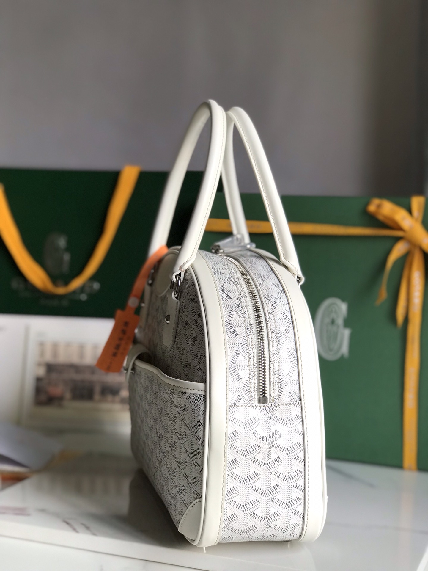 GOYARD Goyardine Saint Jeanne MM Bowler White